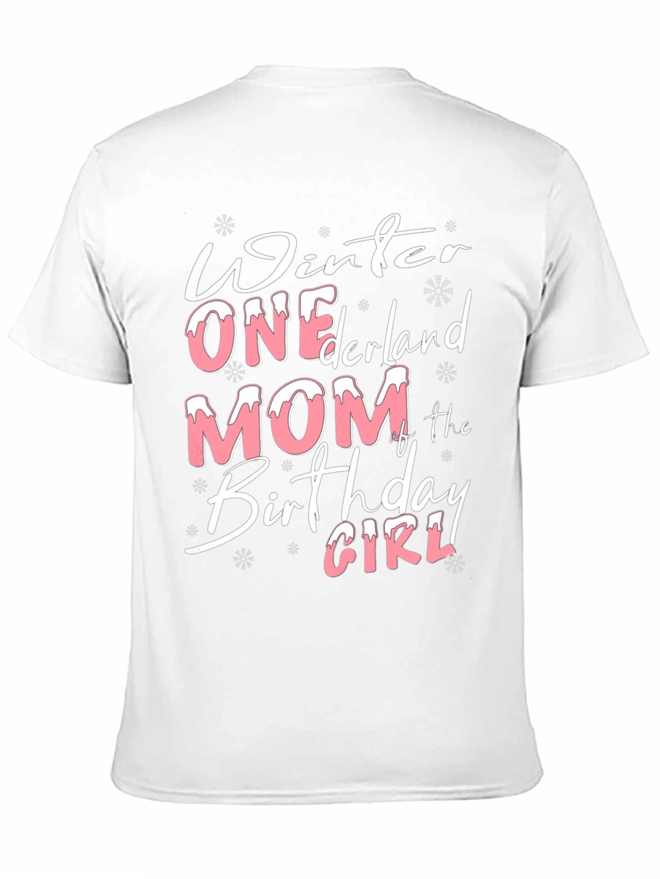 Black Winter ONEderland Mom Birthday Girl T-Shirt view 11