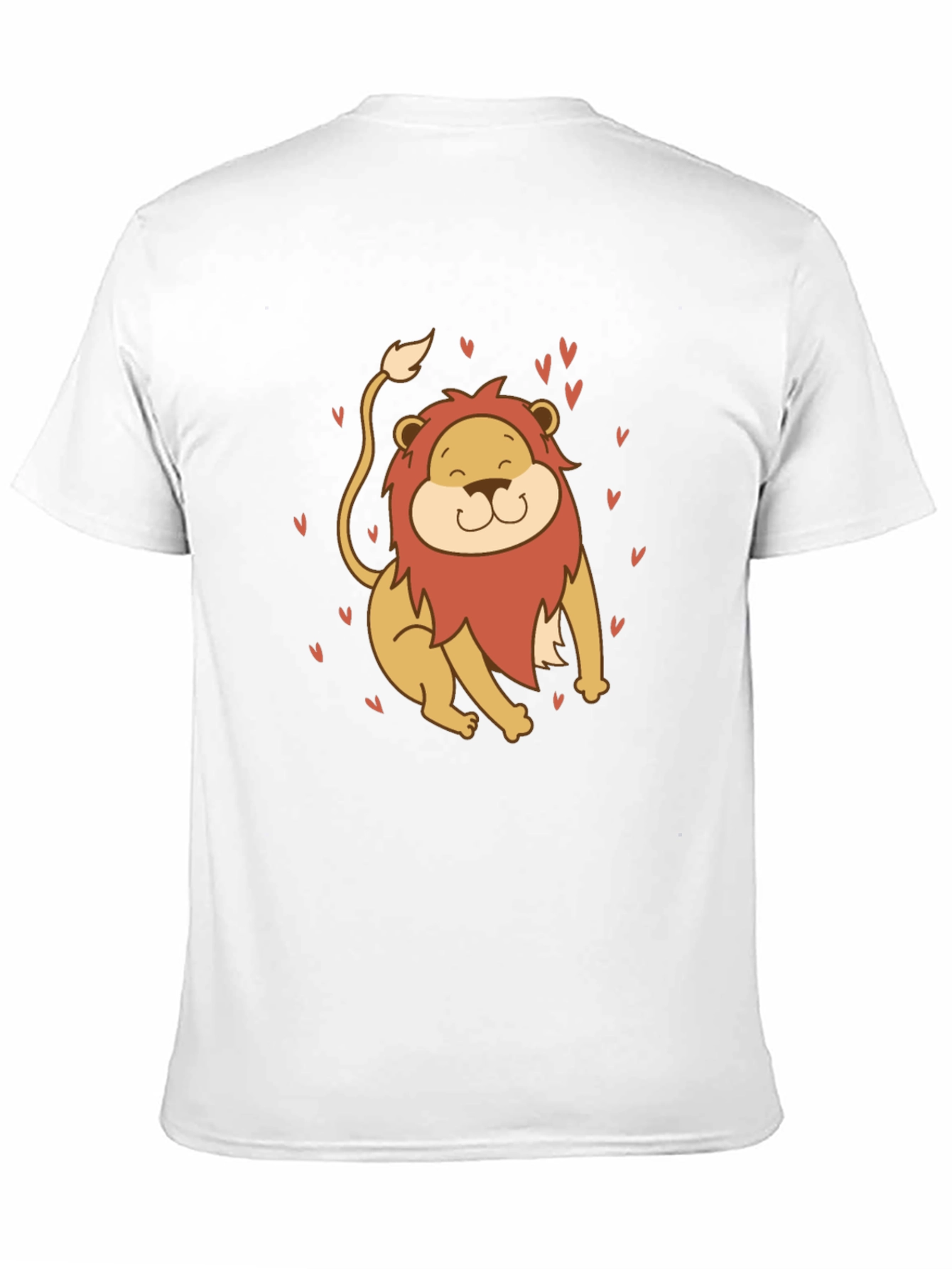 Black Cute Lion Graphic Tee - Black Cotton T-Shirt view 11