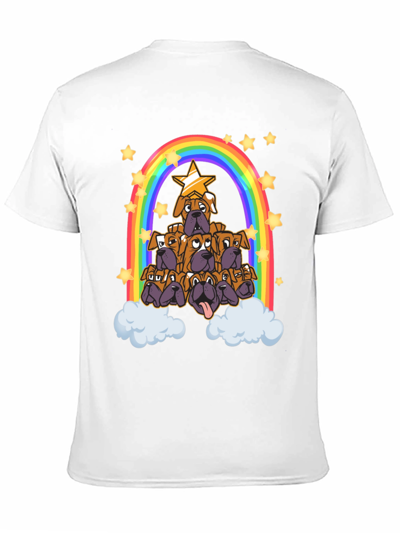 Black Boxer Dog Rainbow T-Shirt view 11