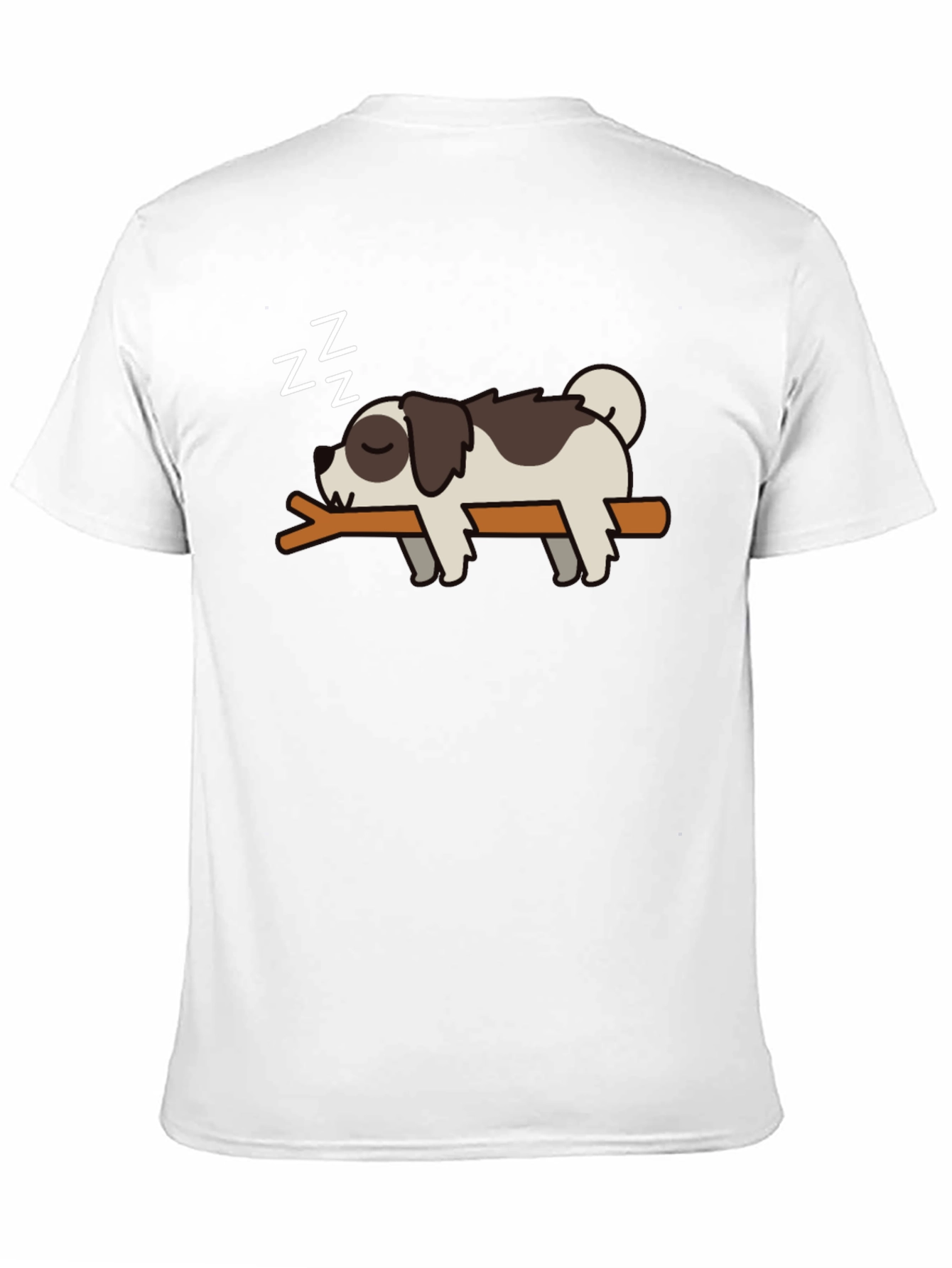 Black Cute Sleeping Dog T-Shirt - Men's Black Tee view 11