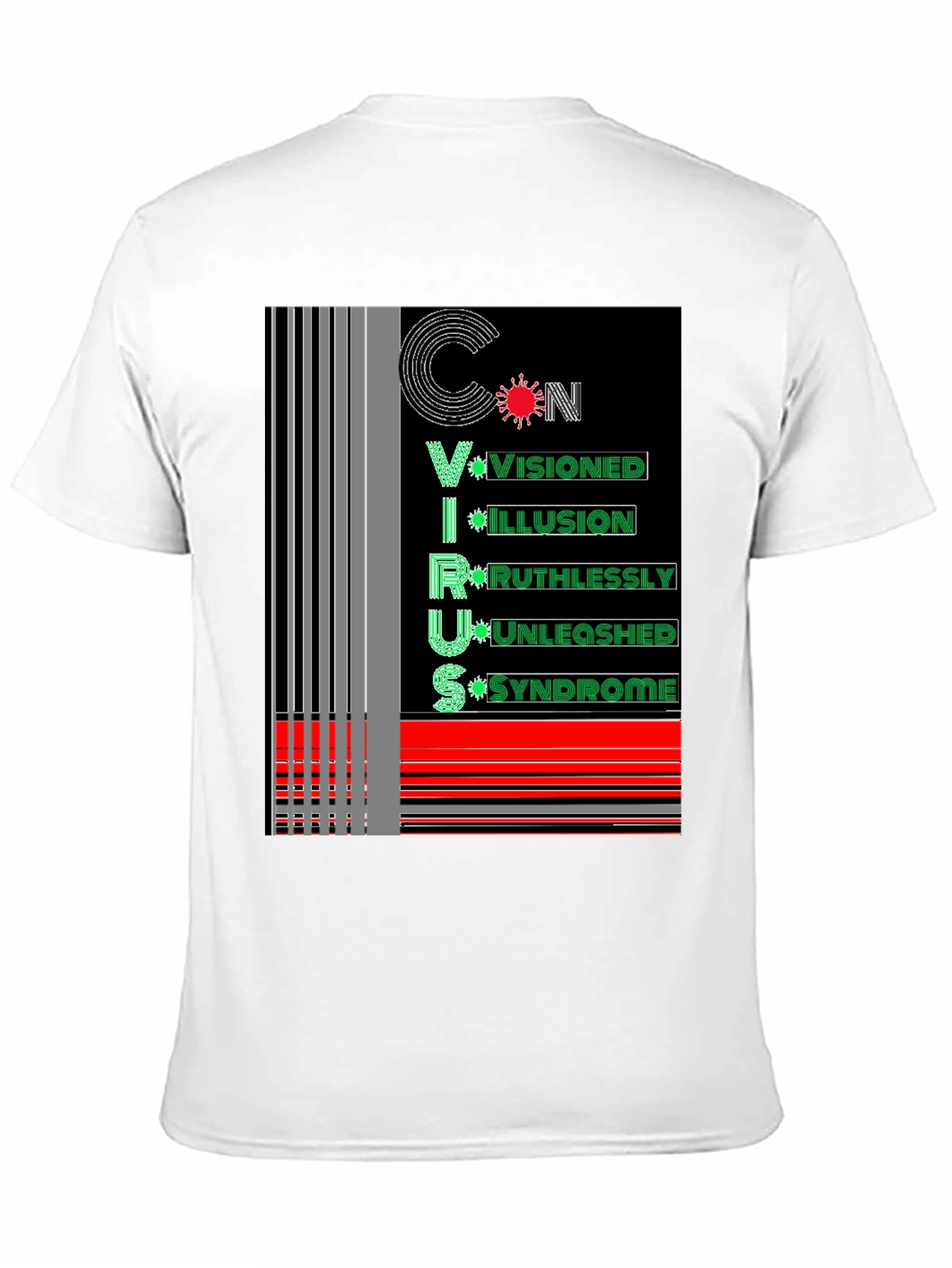 Black Unique Virus Graphic Tee - Black Cotton view 11