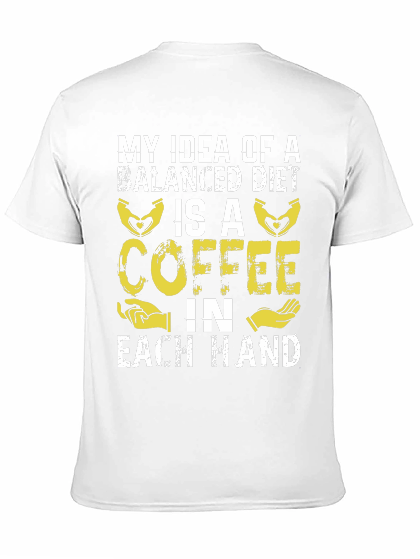 Black Coffee Balanced Diet T-Shirt Funny Graphic Tee view 11