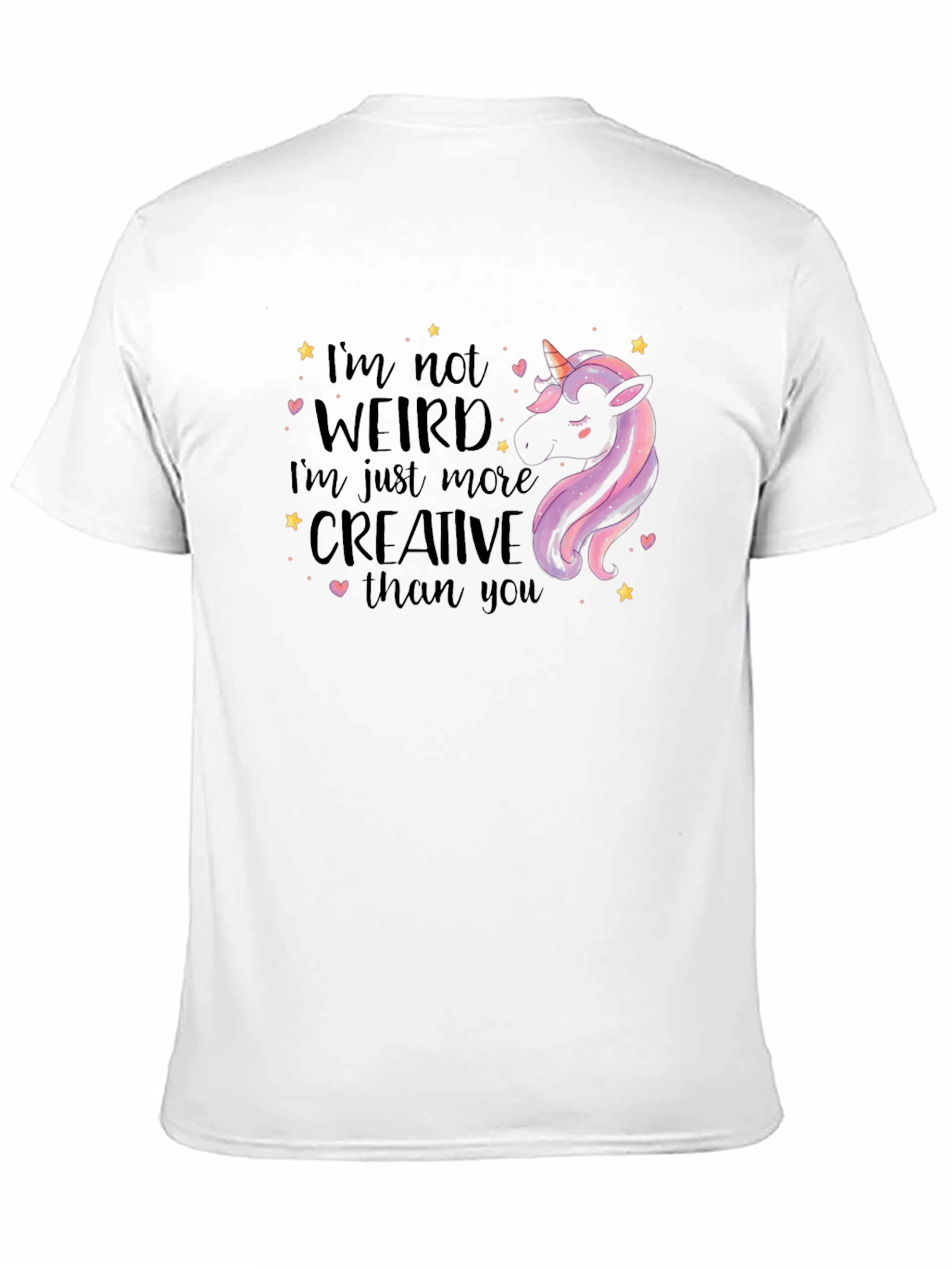 Black Unicorn Weird Creative Graphic T-Shirt view 11