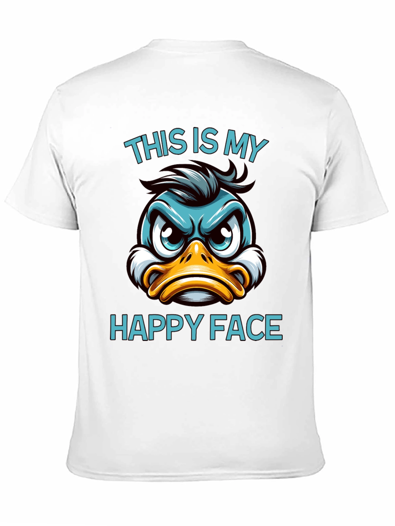 Black Funny Duck Happy Face Graphic T-Shirt view 11