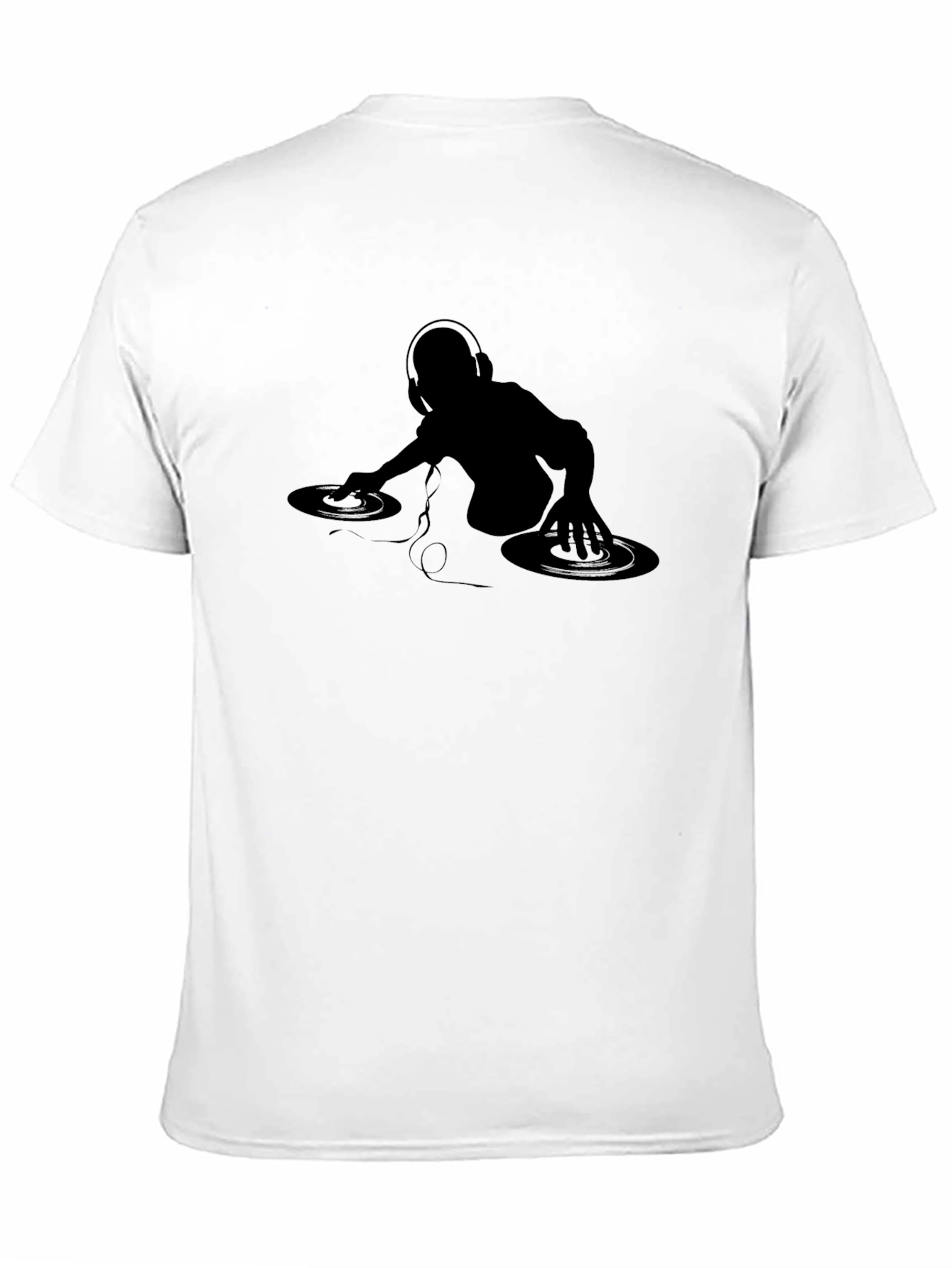 Black DJ Silhouette Graphic Tee - Black Cotton T-Shirt view 11