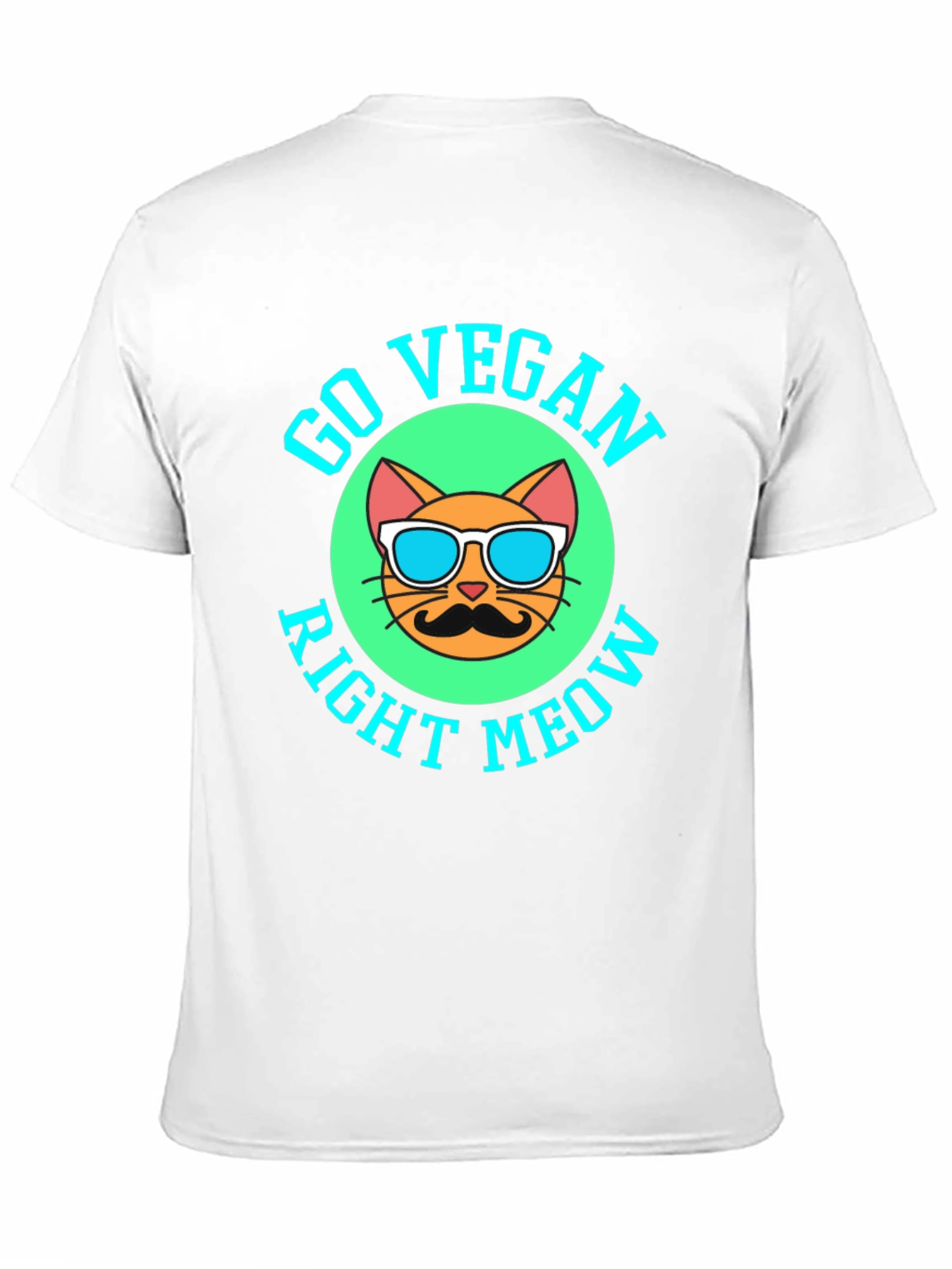Black Go Vegan Right Meow T-Shirt view 11