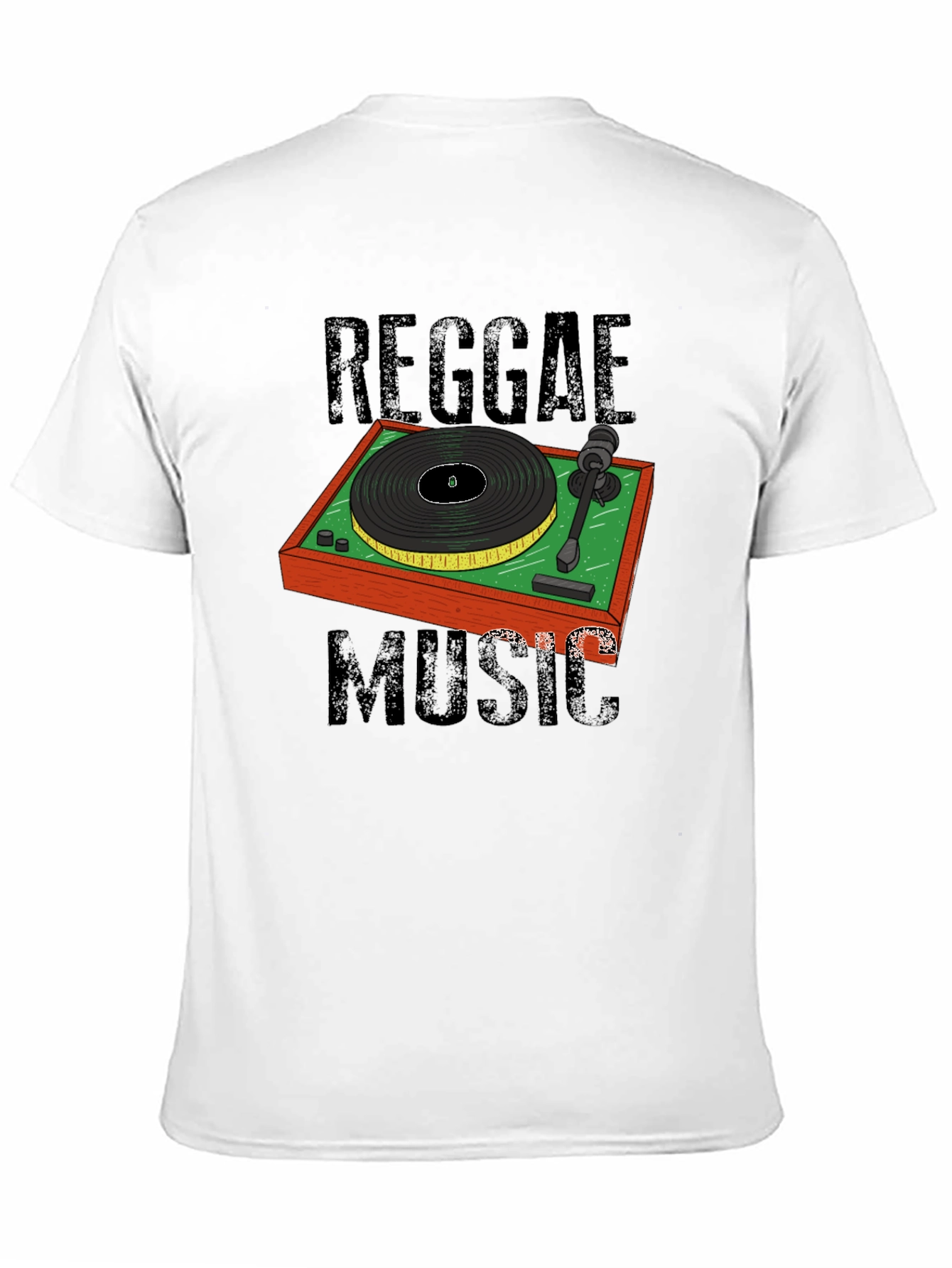 Black Reggae Music Turntable Graphic T-Shirt view 11
