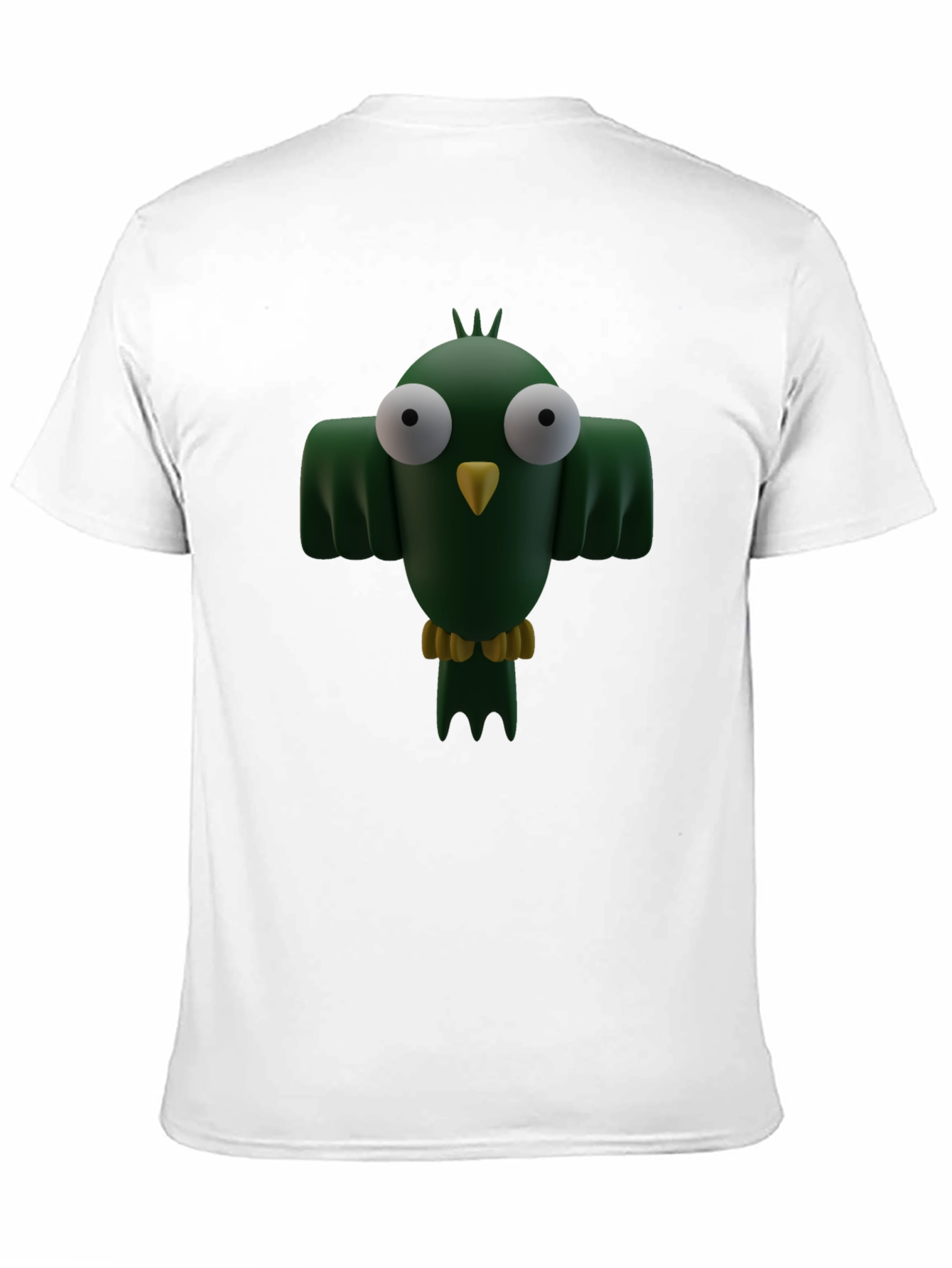 Black Cartoon Bird Graphic T-Shirt - Funny Animal Tee view 11