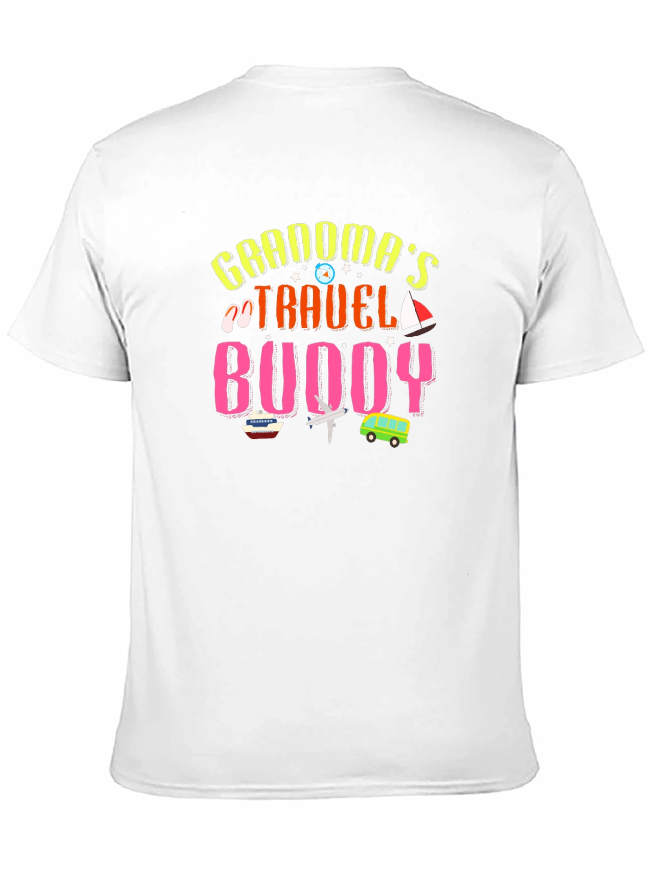 Black Grandma's Travel Buddy Graphic T-Shirt view 11