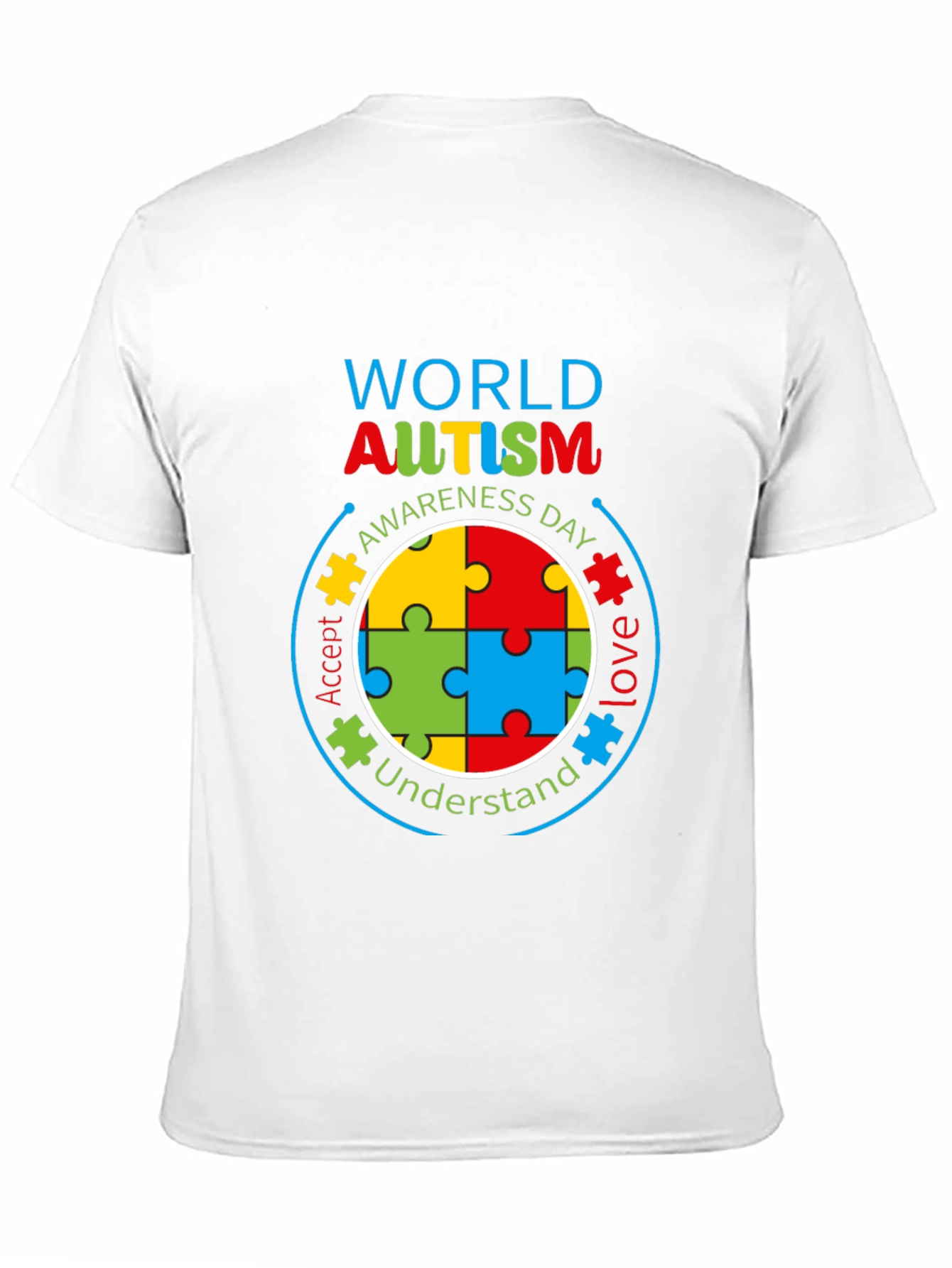 Black World Autism Awareness Day T-Shirt view 11
