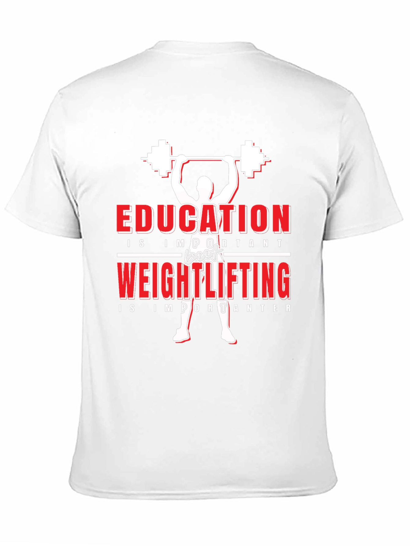Black Education vs Weightlifting Graphic T-Shirt view 11