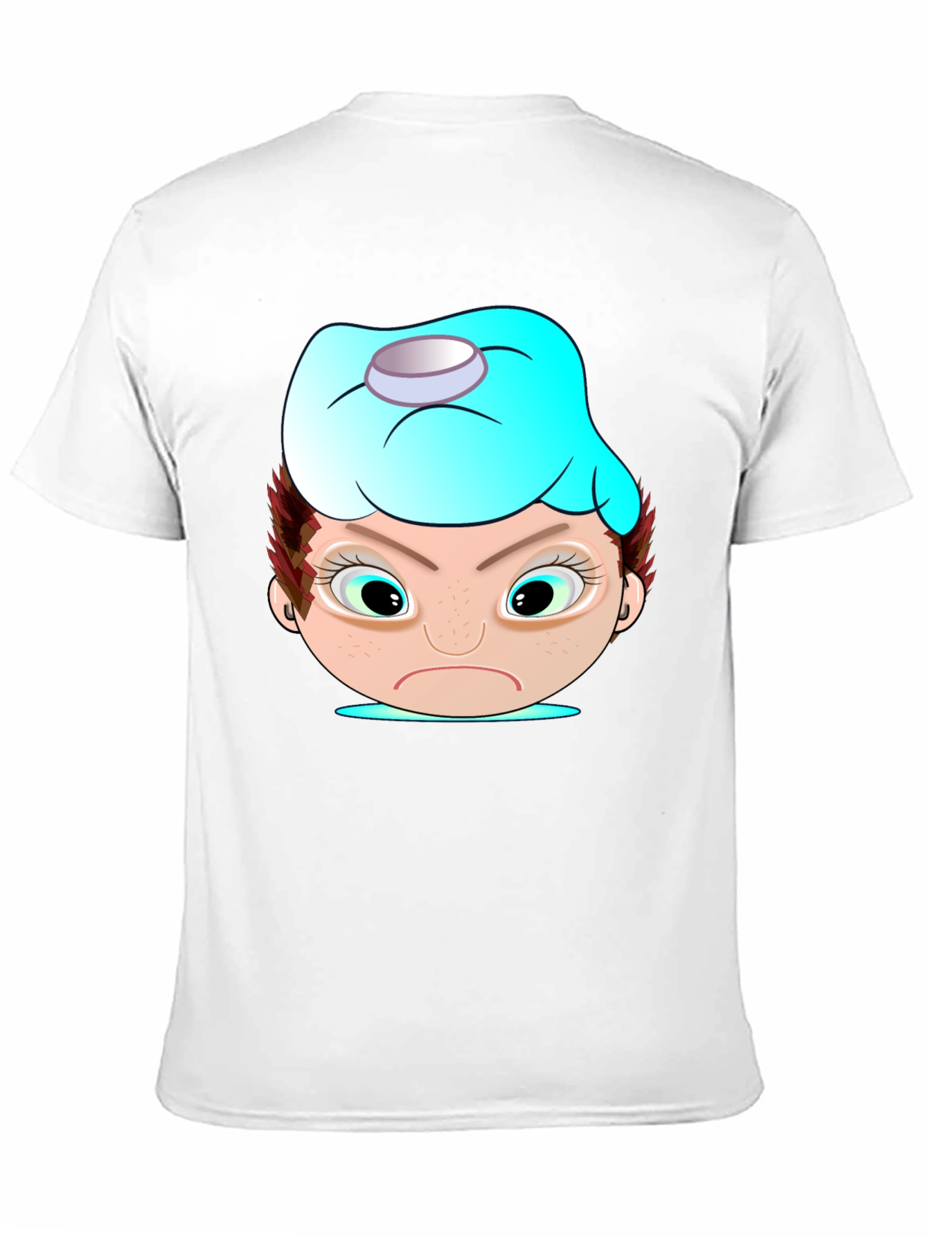 Black Funny Cartoon Headache T-Shirt view 11