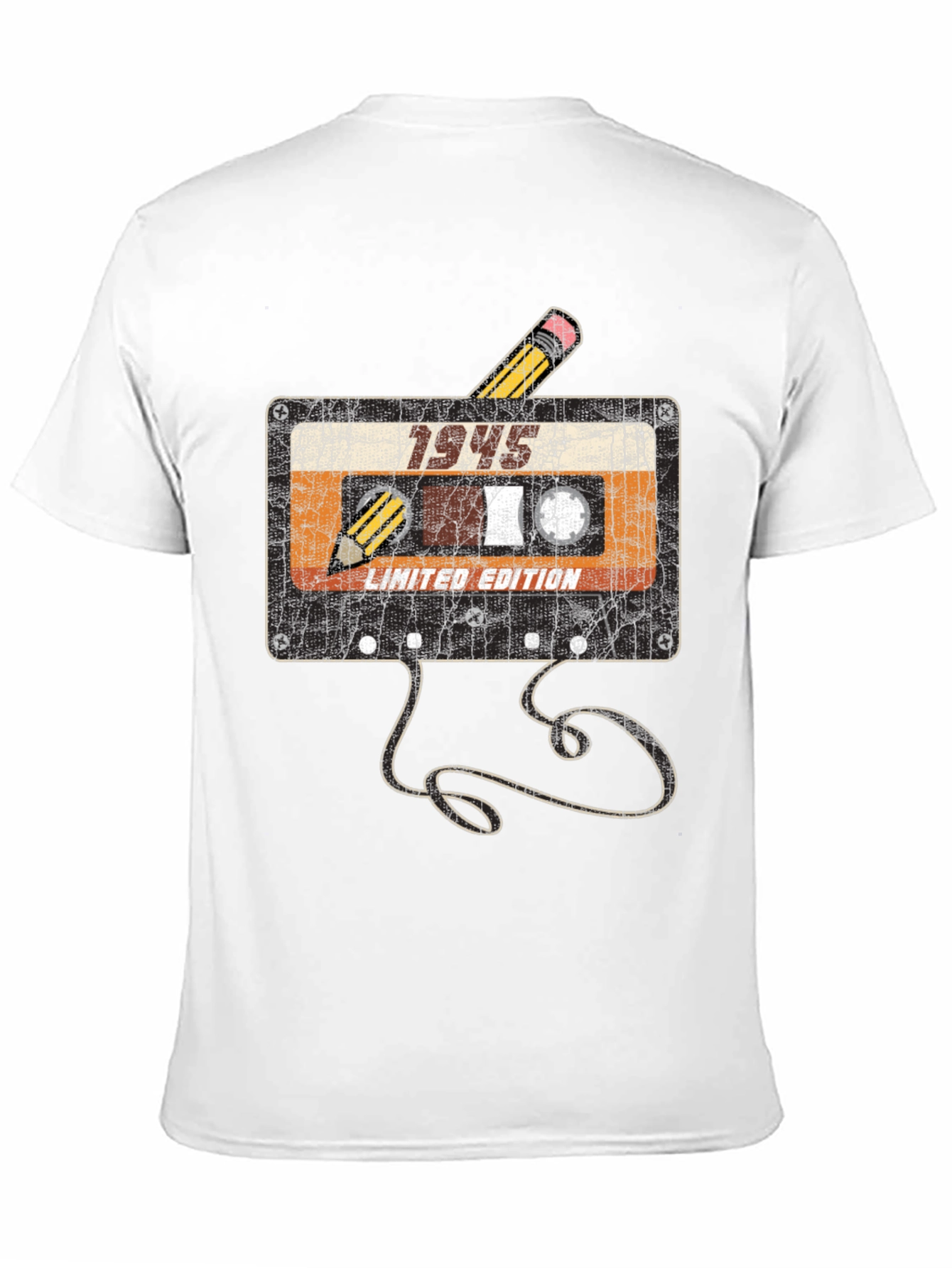Black Vintage 1945 Cassette Tape T-Shirt view 11