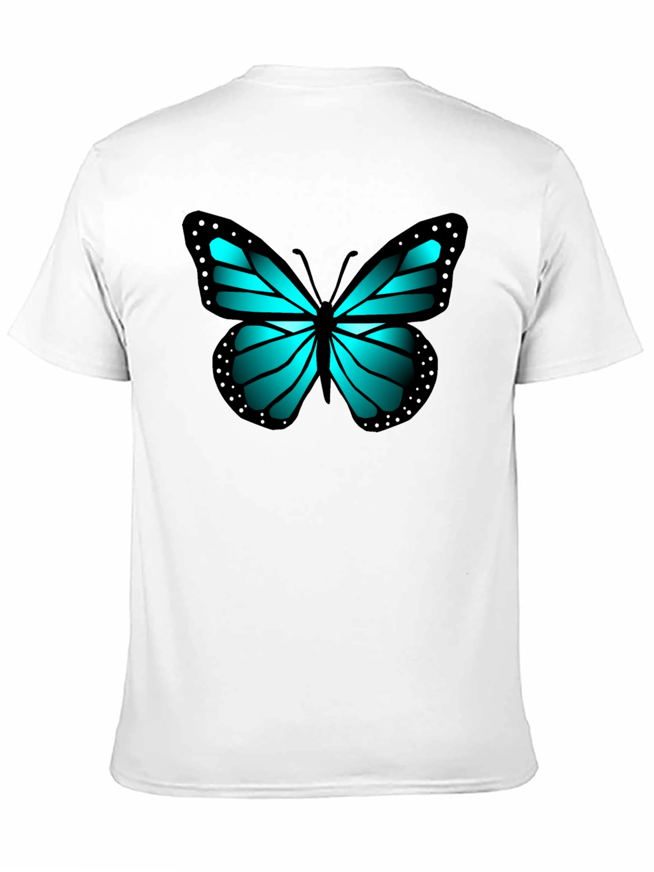 Black Blue Butterfly Graphic Black Tee view 11