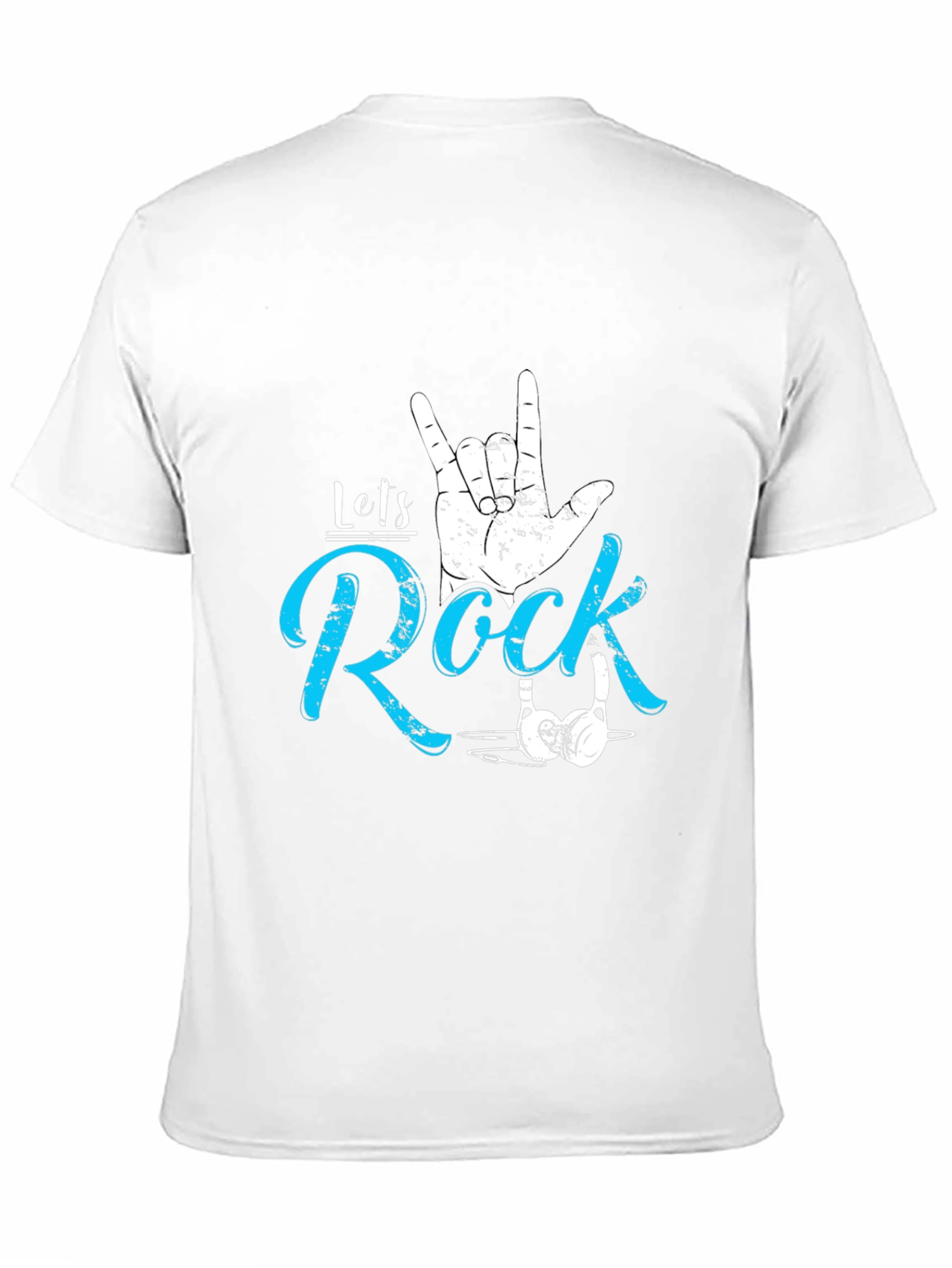 Black Let's Rock Graphic Tee - Cool Music Fan T-Shirt view 11