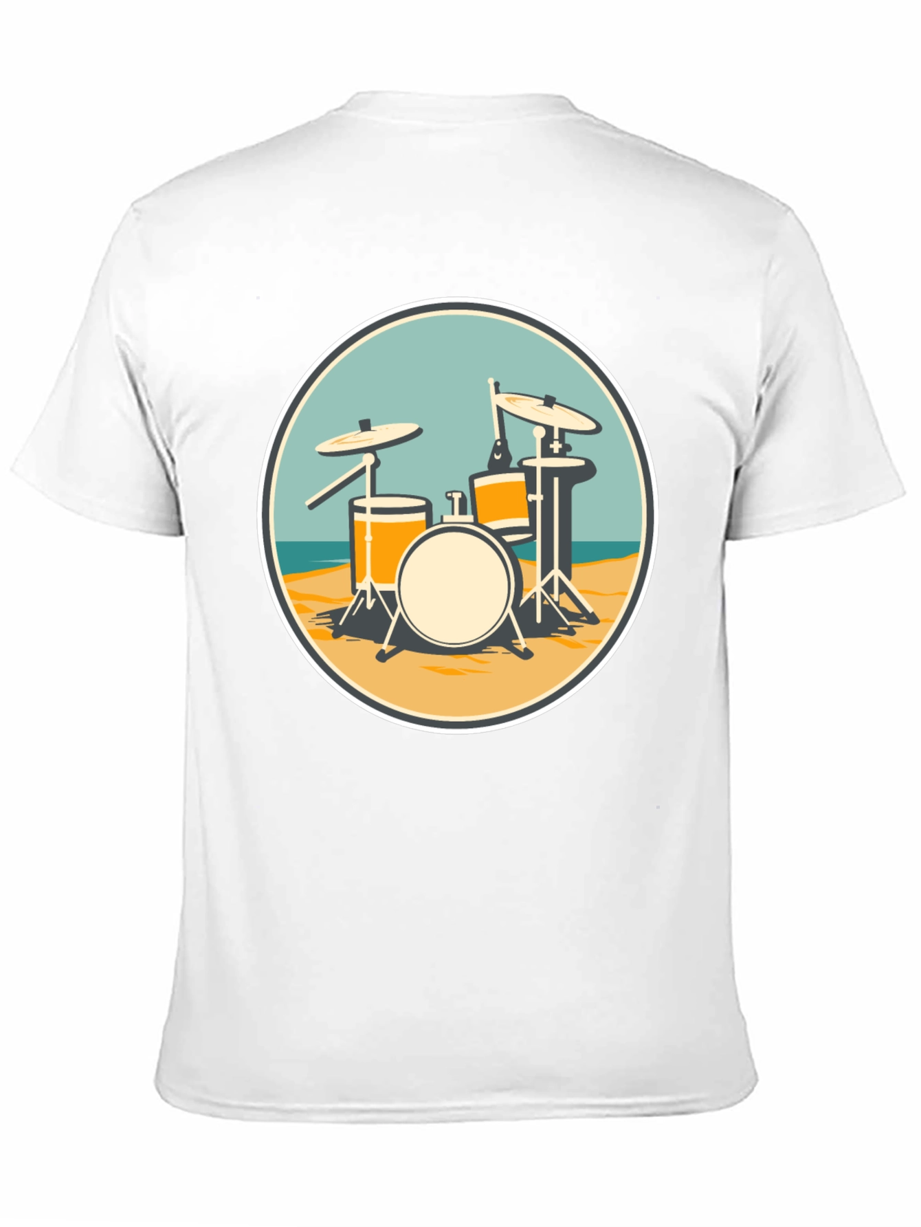 Black Drum Set Beach T-Shirt view 11