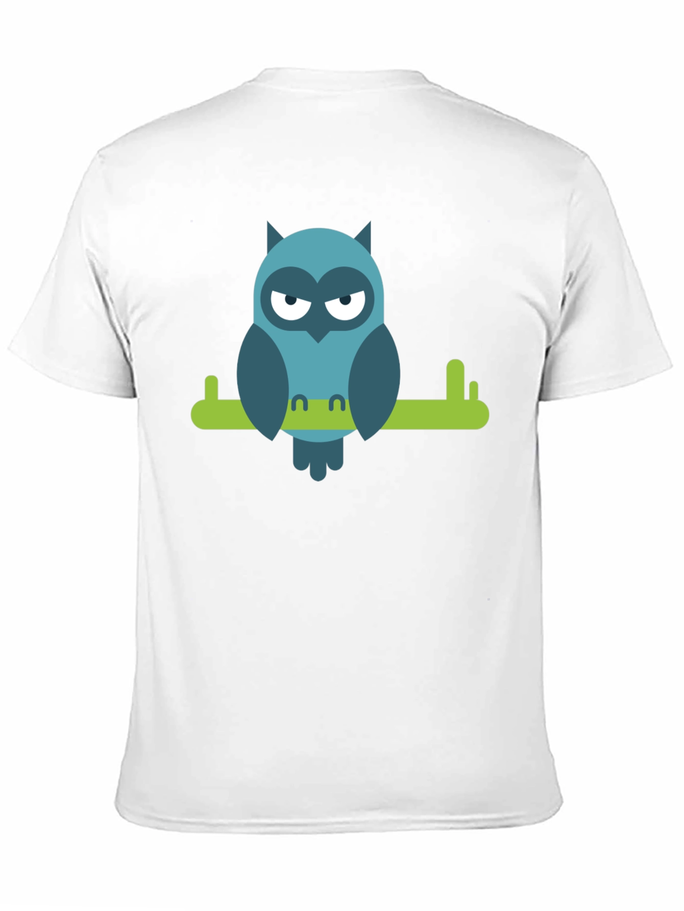 Black Cool Owl on Branch Graphic Tee - Black view 11
