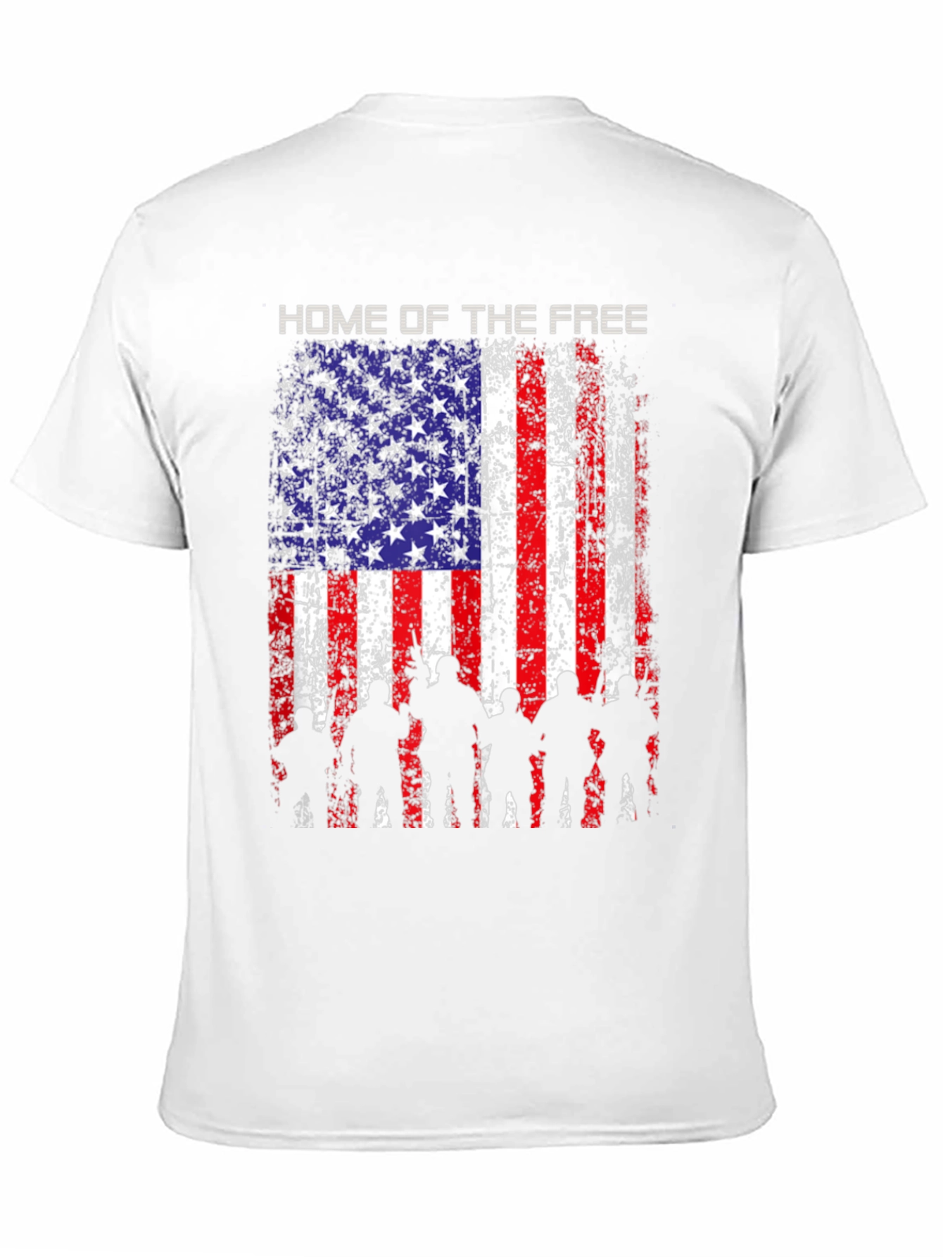 Black Home of the Free American Flag T-Shirt view 11
