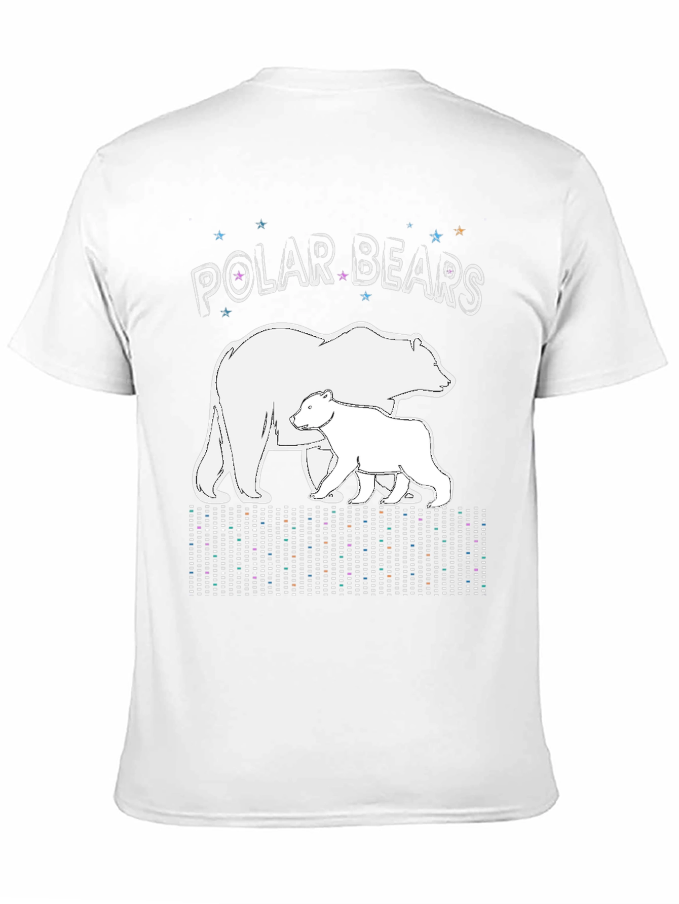 Black Polar Bears Graphic Print Crew Neck T-Shirt view 11