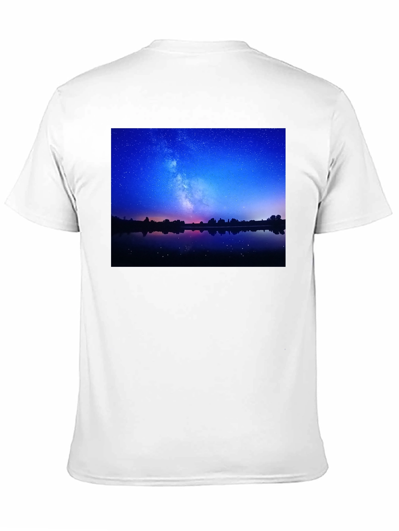 Black Night Sky Reflection Graphic T-Shirt view 11