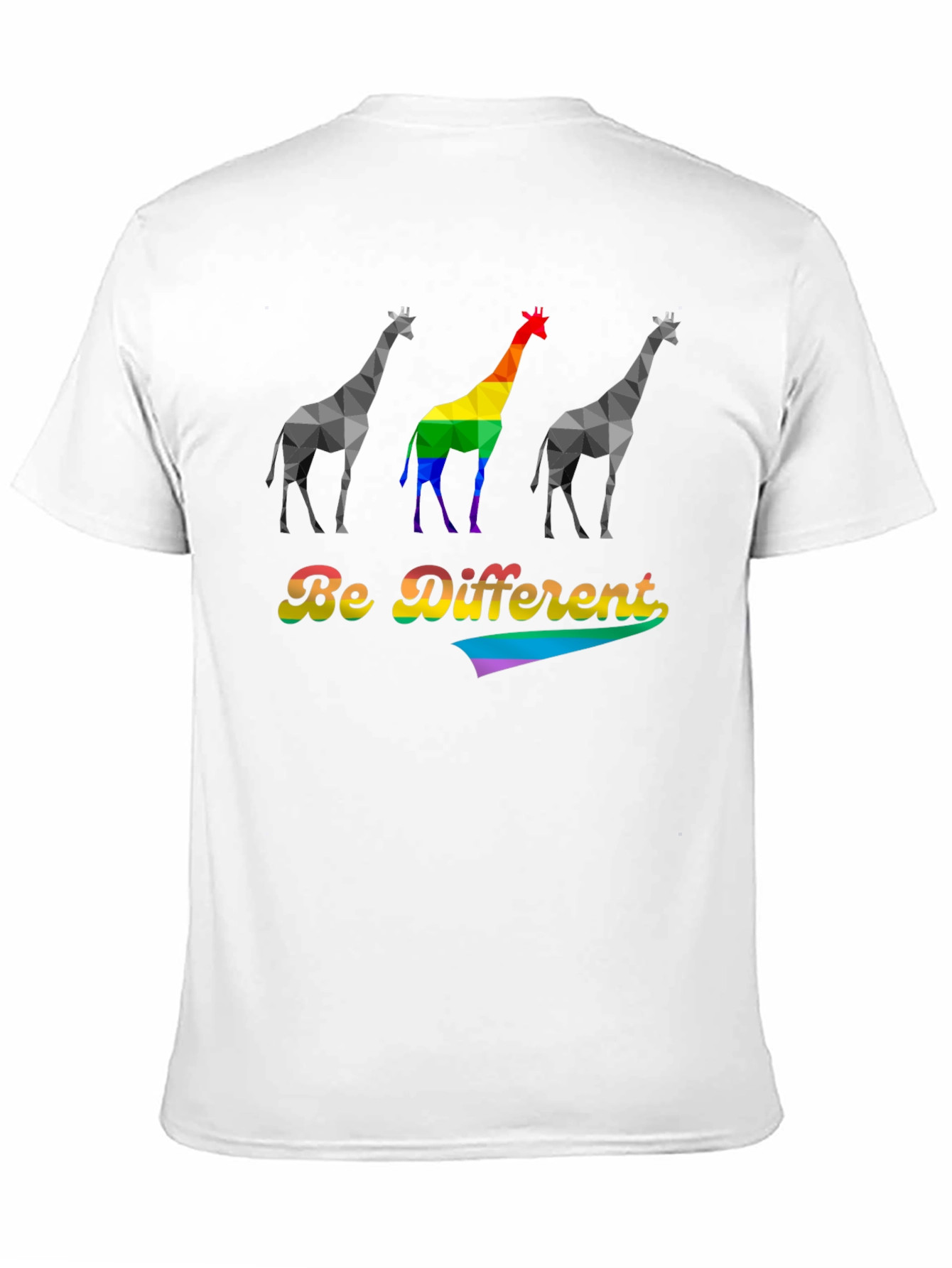 Black Be Different Giraffe Pride T-Shirt view 11