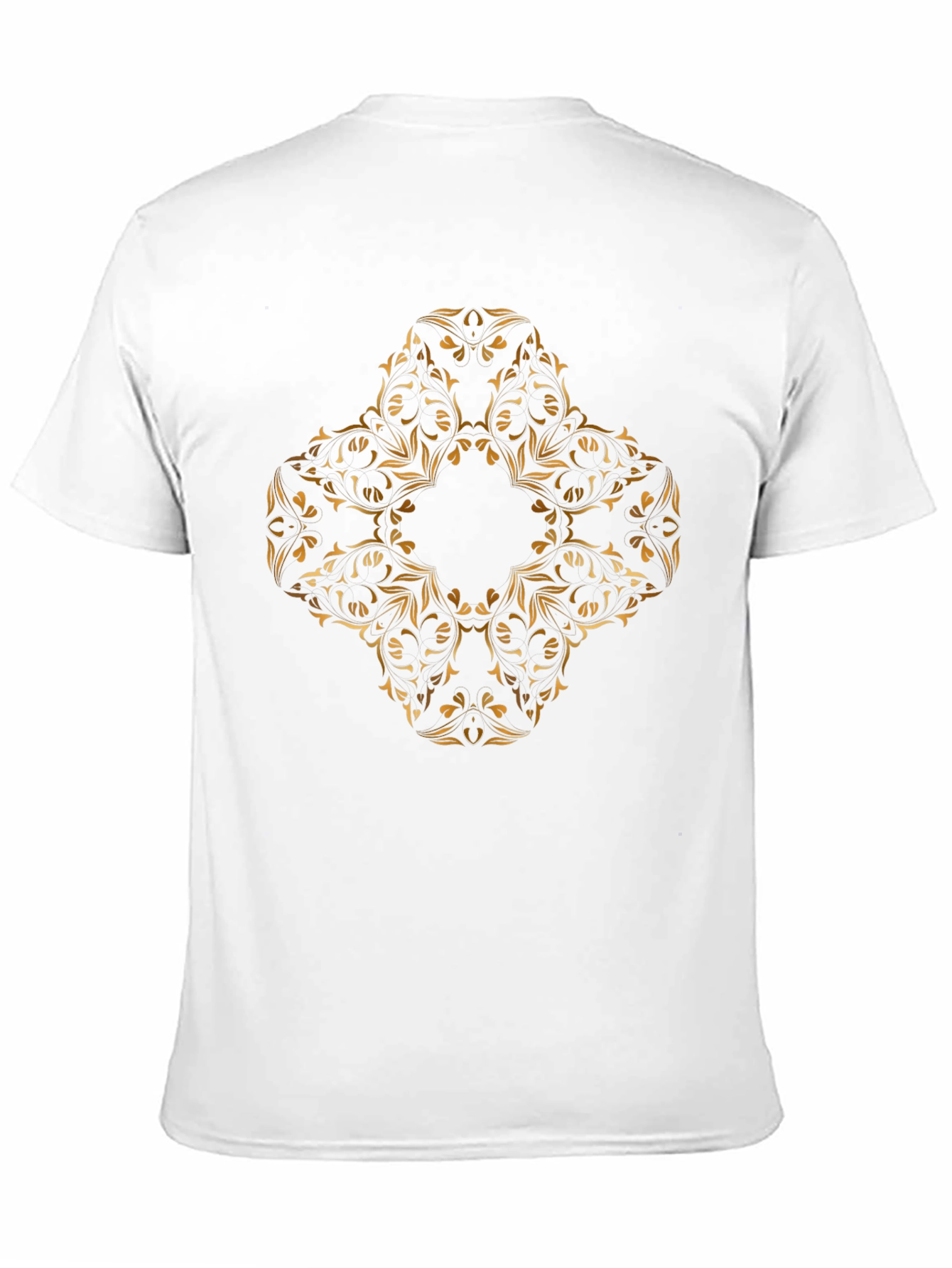 Black Stylish Black Tee with Golden Ornamental Cross Design view 11