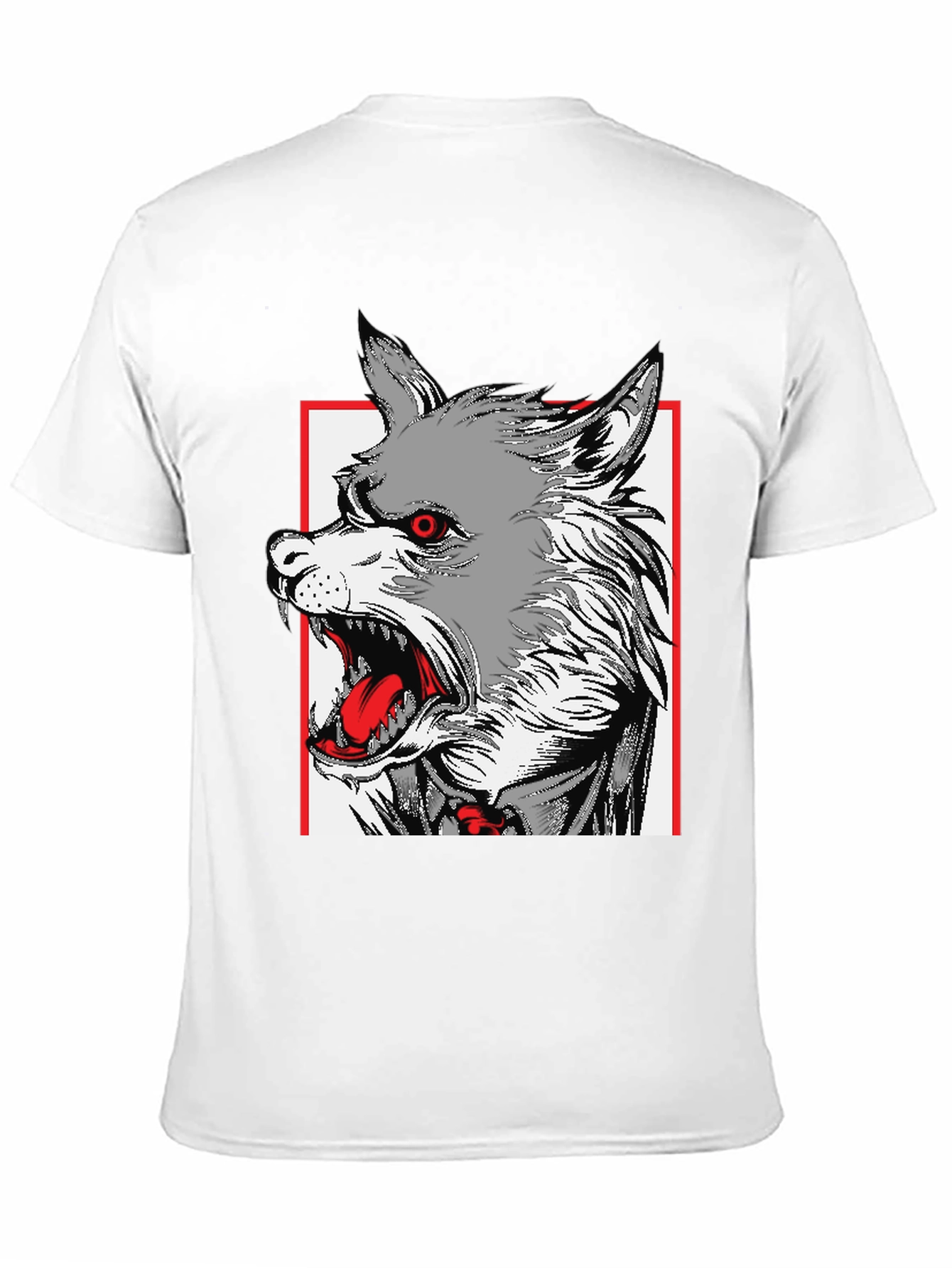 Black Wolf Graphic Print Black T-Shirt view 11