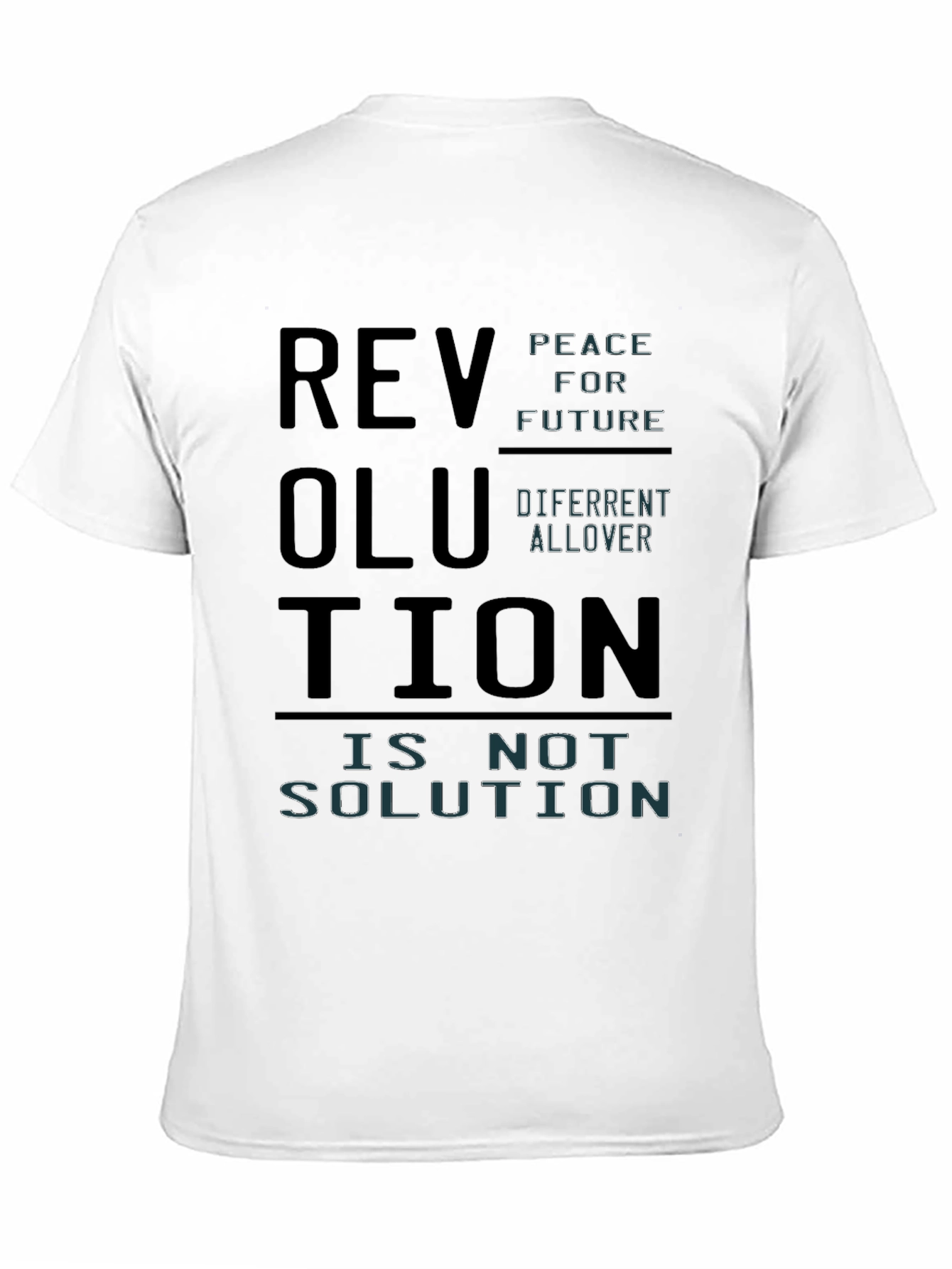 Black Revolution Slogan Graphic Print T-Shirt view 11