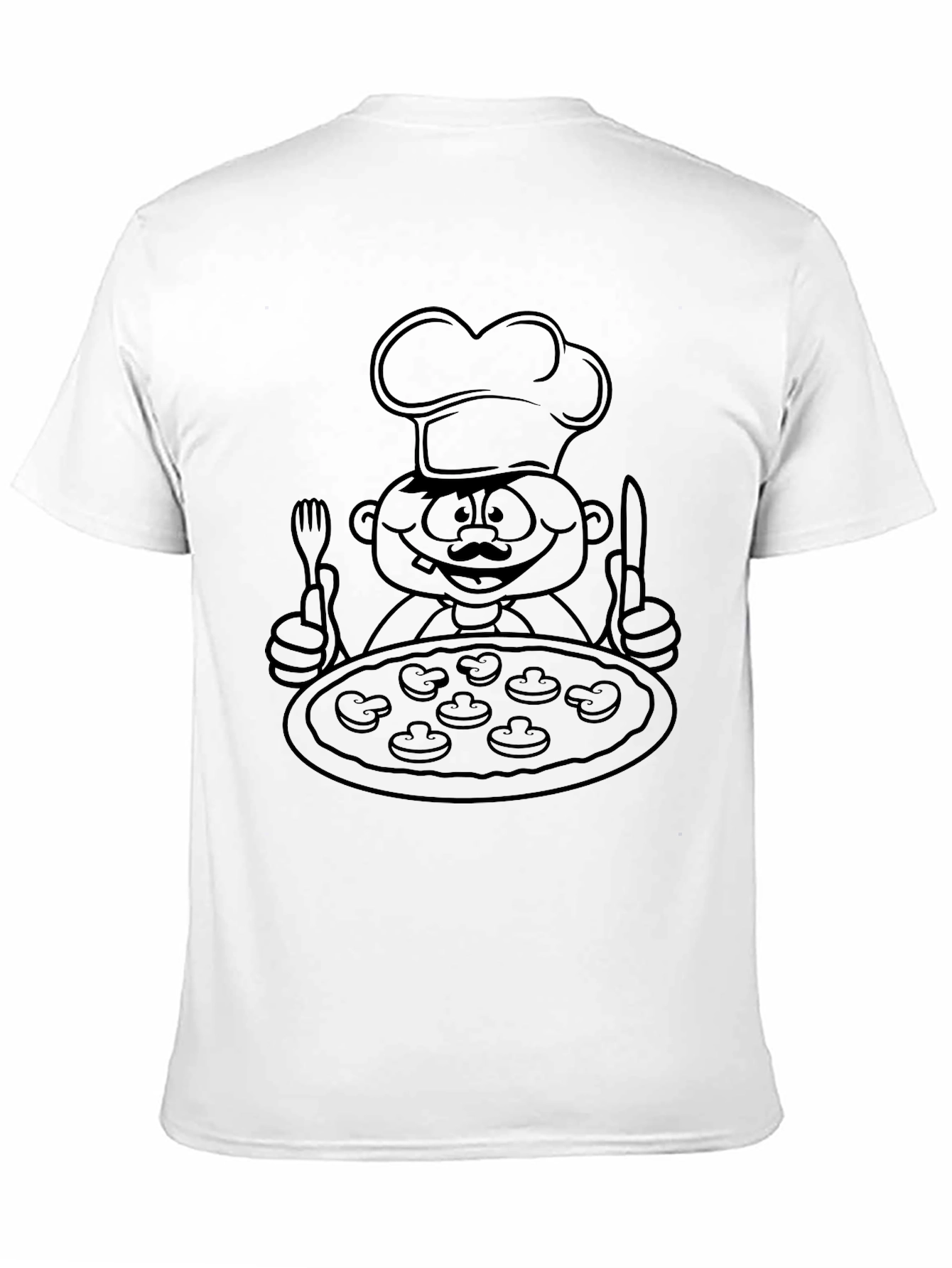 Black Chef Pizza Graphic Tee - Black Cotton Blend view 11