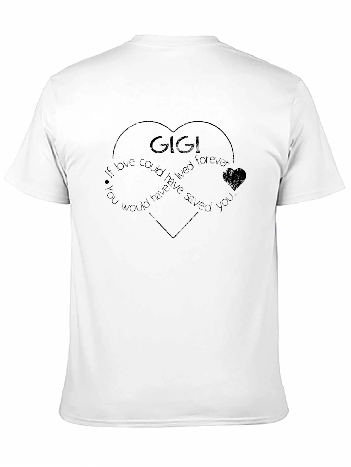 Black Gigi Love Heart Graphic Tee - Unisex Black T-Shirt view 11