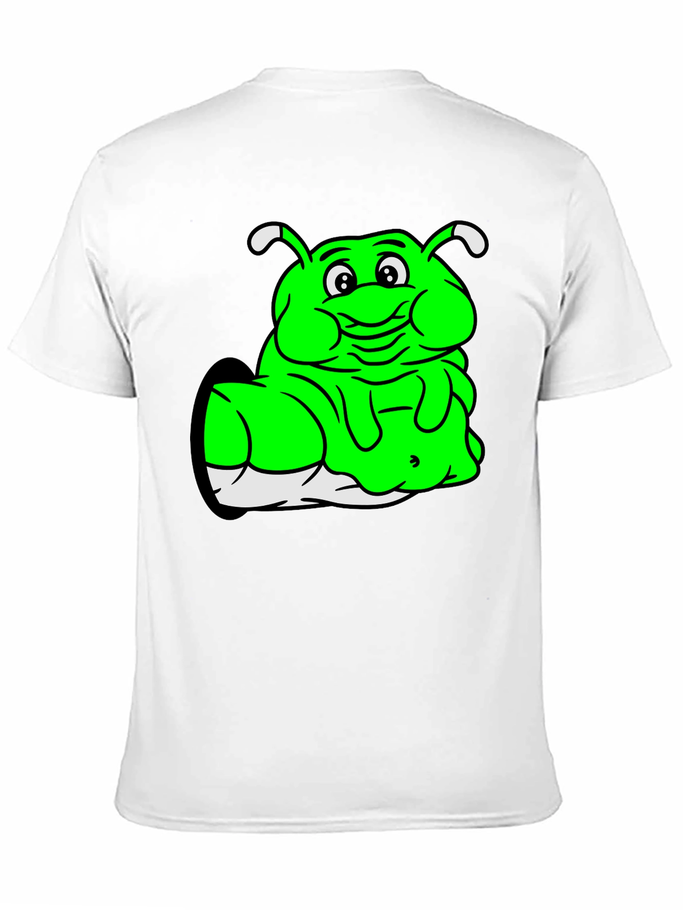 Black Green Cartoon Character Black T-Shirt view 11