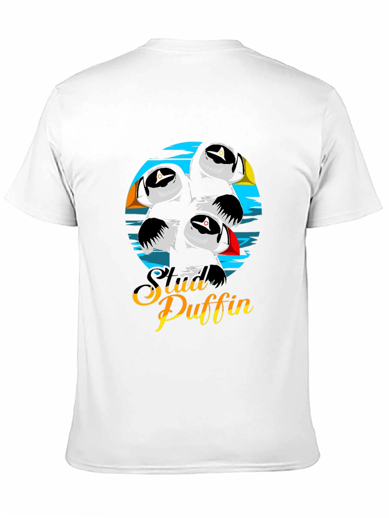 Black Stylish Puffin T-Shirt - Unique Graphic Design view 11
