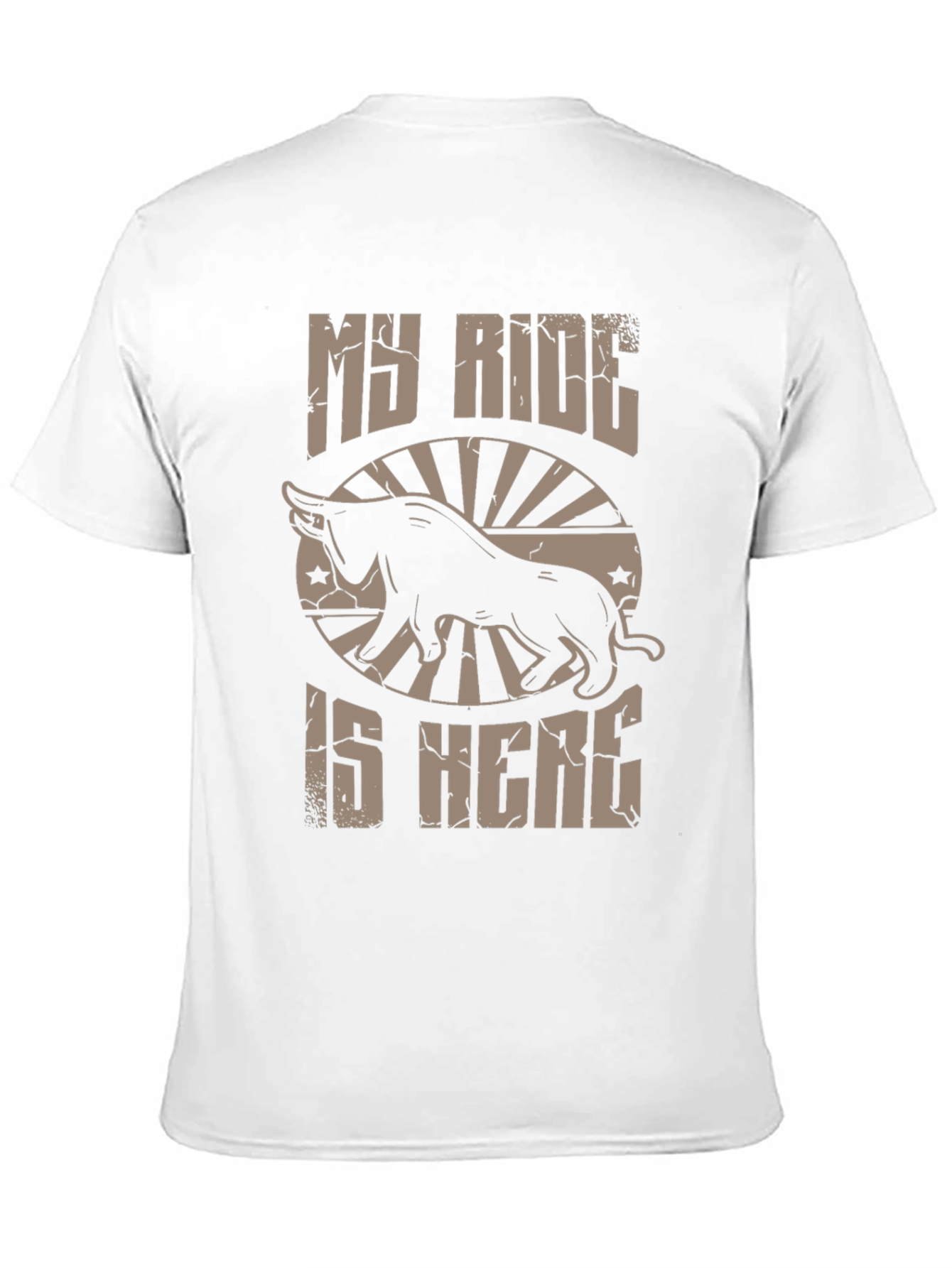 Black My Ride is Here Bull T-Shirt - Black Cotton Tee view 11