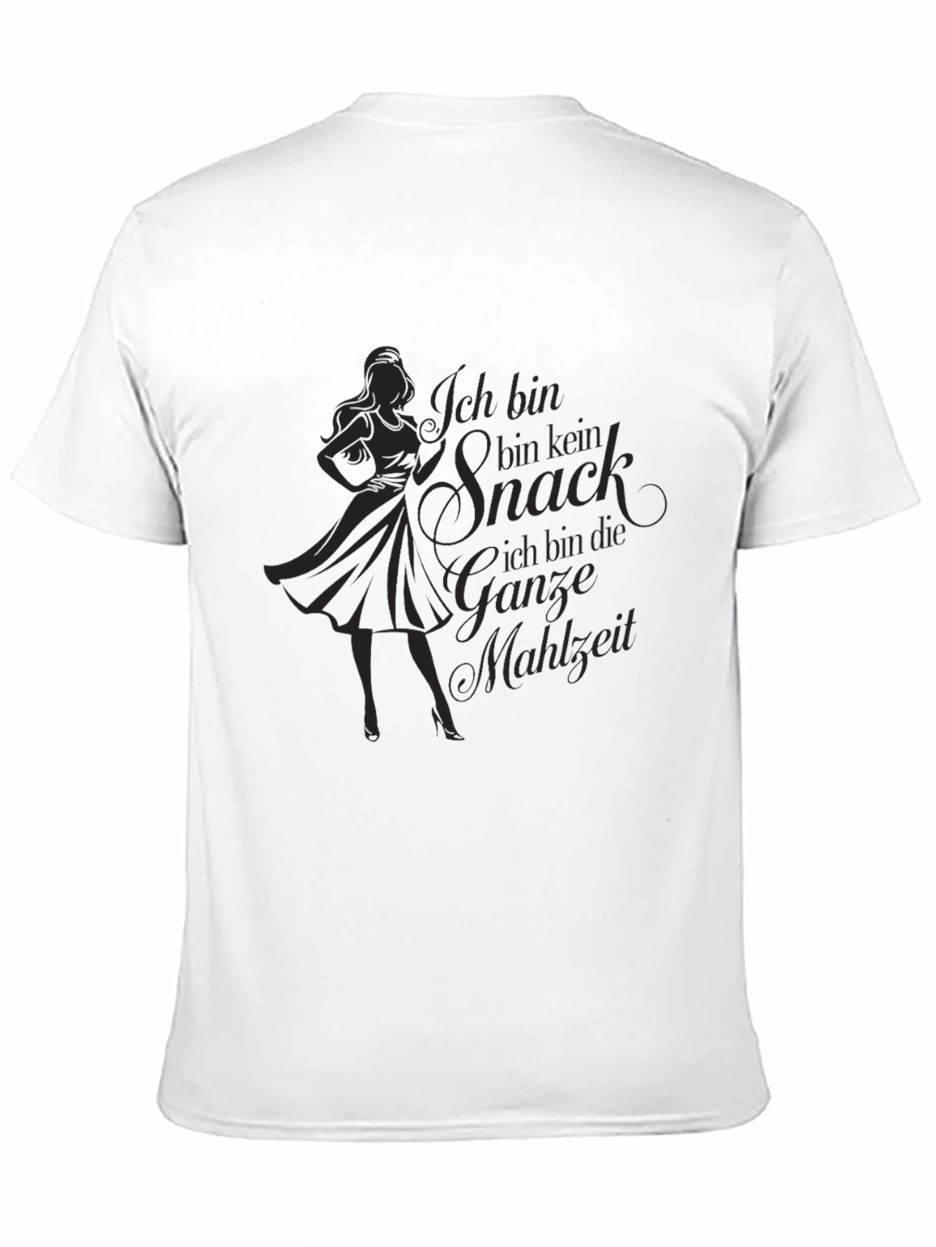 Black Ich Bin Kein Snack T-Shirt - Black, Graphic Tee view 11