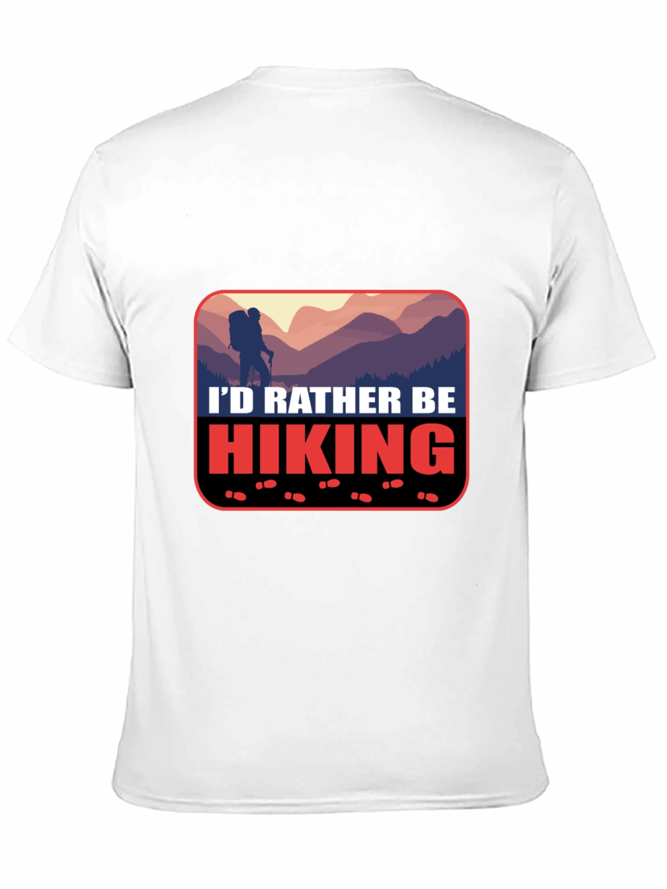 Black Hiking Graphic Tee - "I'd Rather Be Hiking" T-Shirt view 11