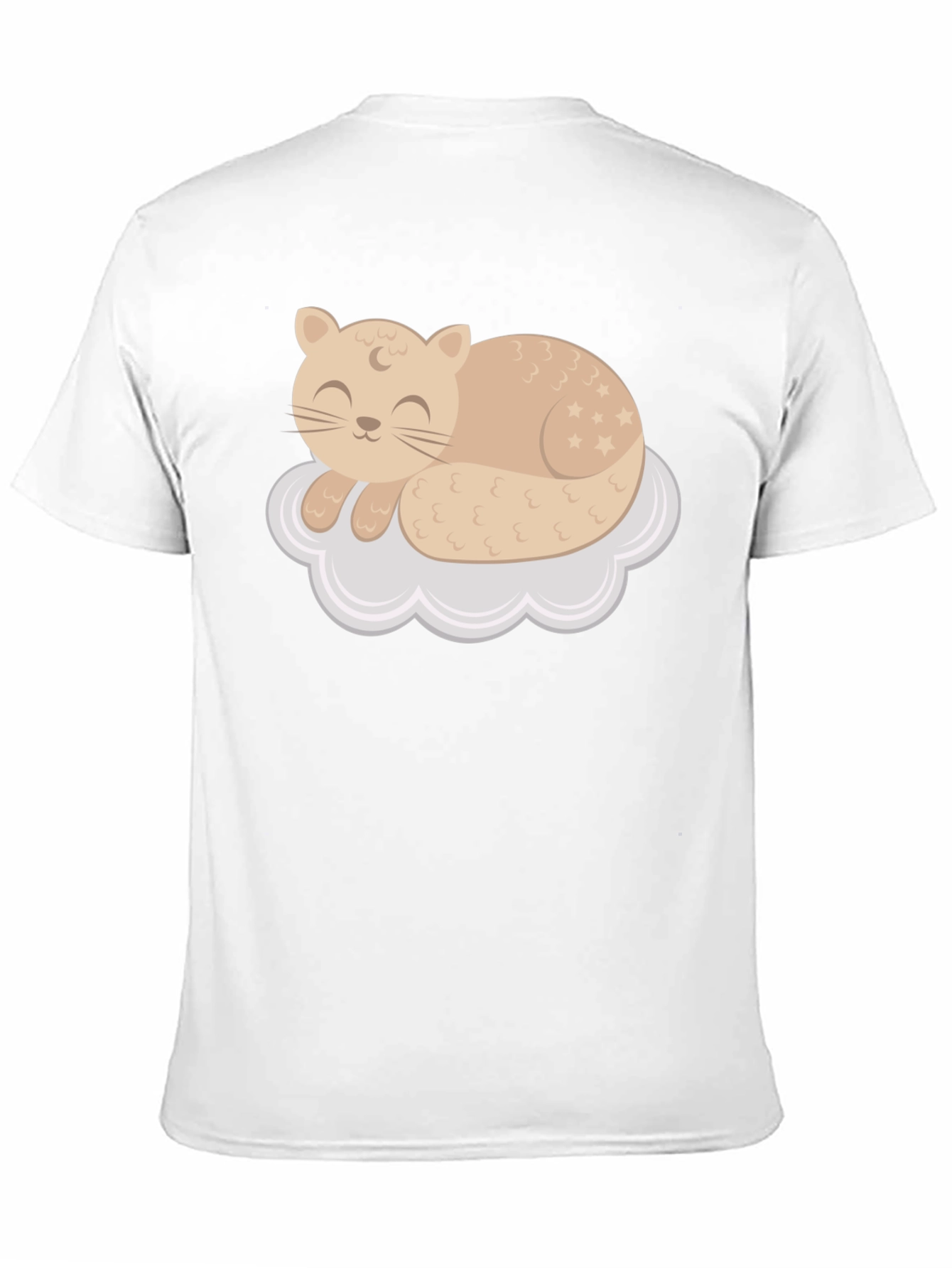 Black Cute Cat Sleeping on Cloud T-Shirt view 11