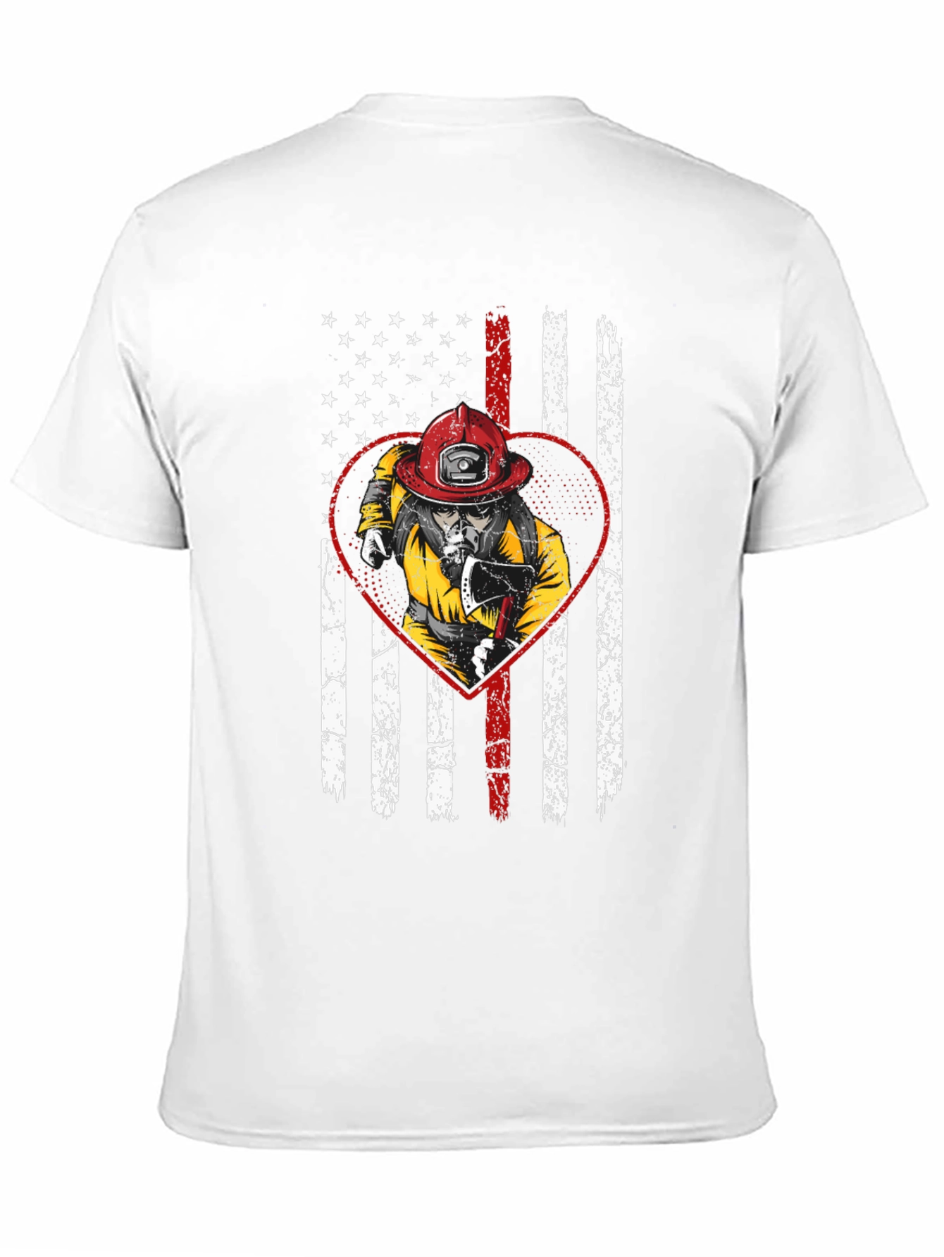 Black Firefighter Flag T-Shirt - Show Your Support! view 11
