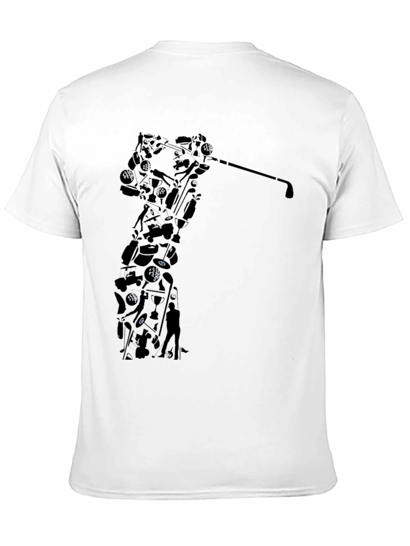 Black Golf Silhouette Tee - Black Golfer's T-Shirt view 11