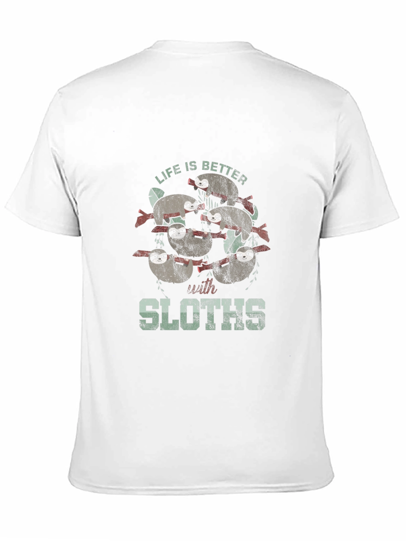 Black Life is Better with Sloths Graphic T-Shirt view 11