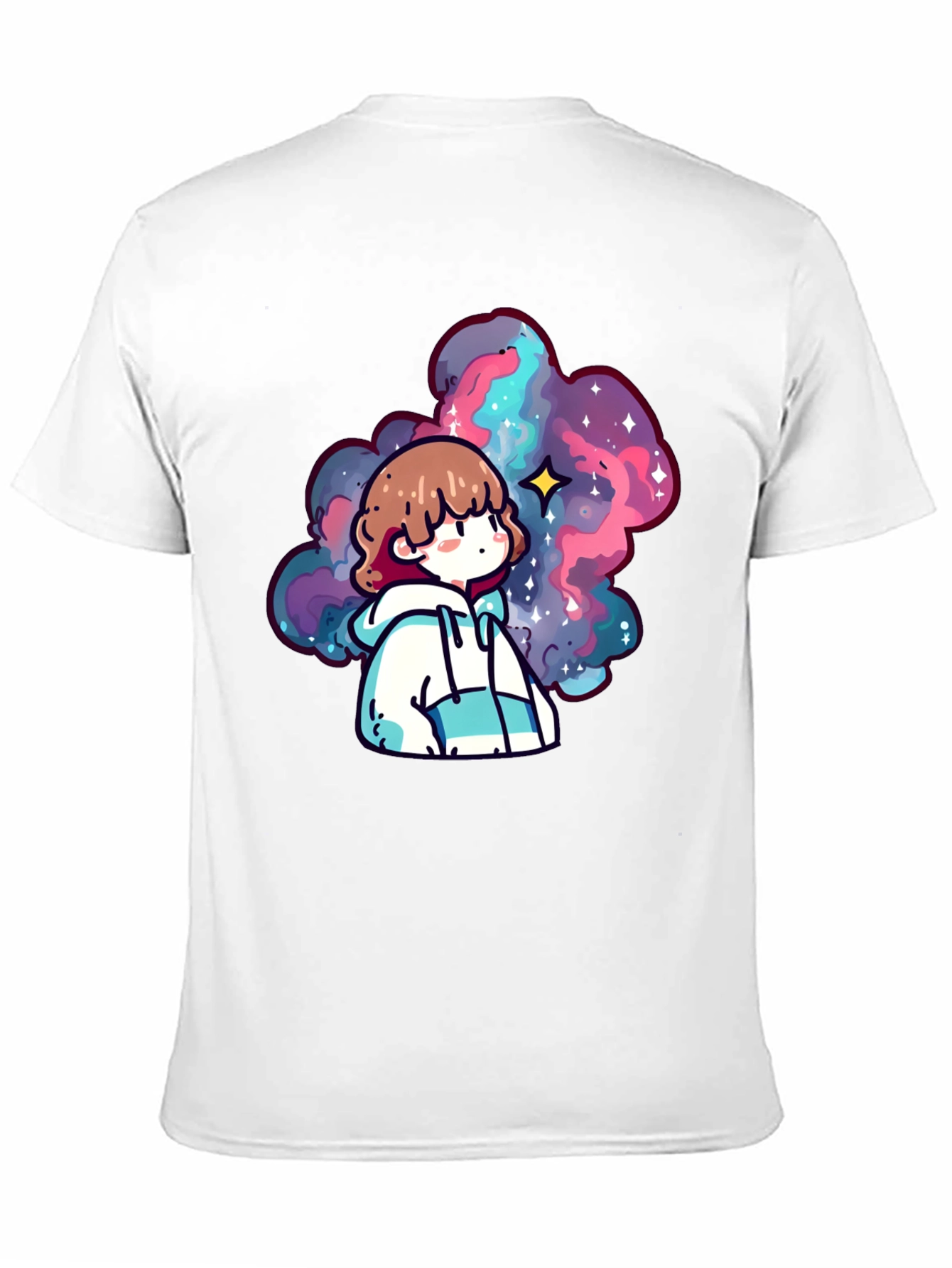 Black Anime Galaxy Graphic Black T-Shirt view 11