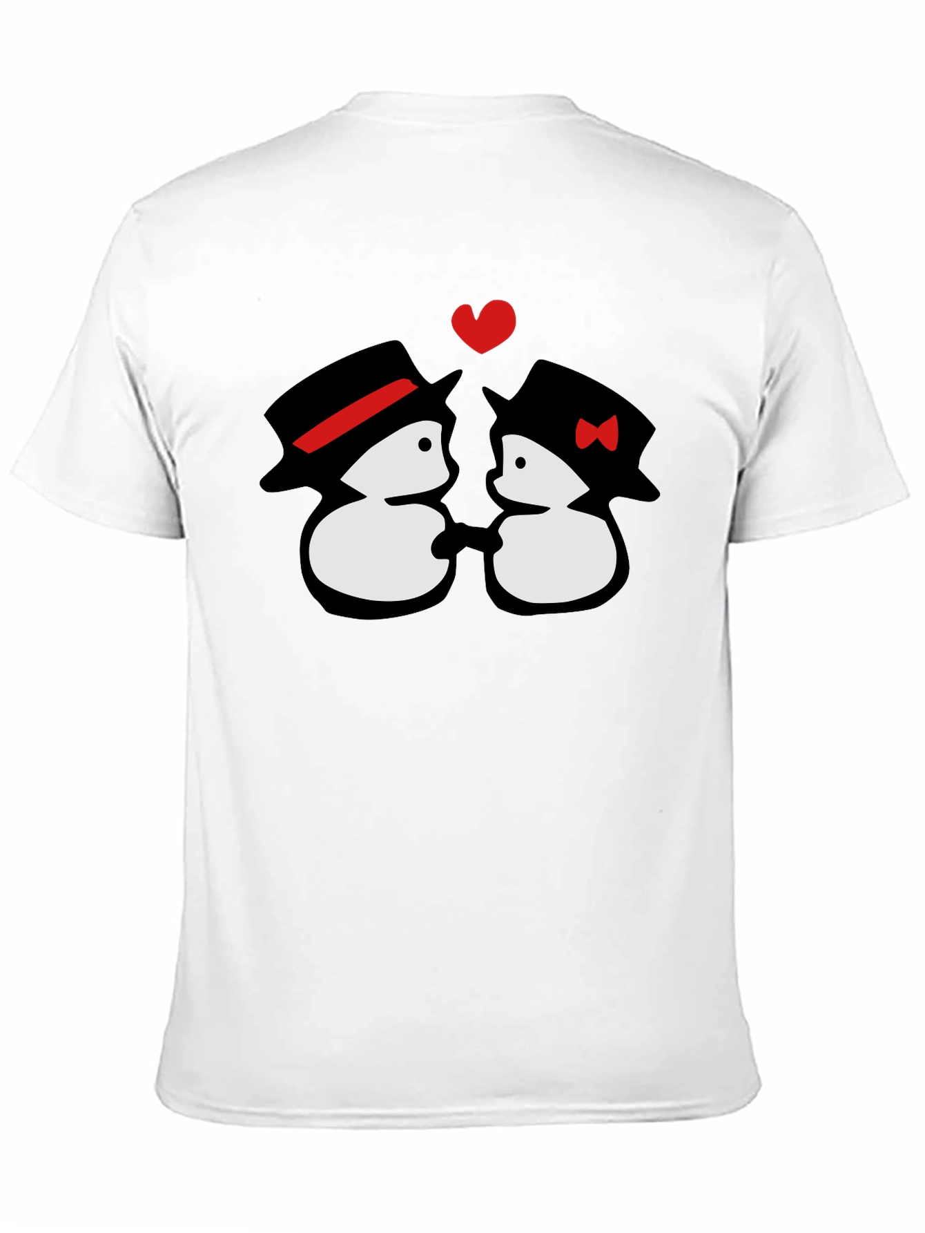Black Penguin Love T-Shirt - Cute Cartoon Couple Tee view 11