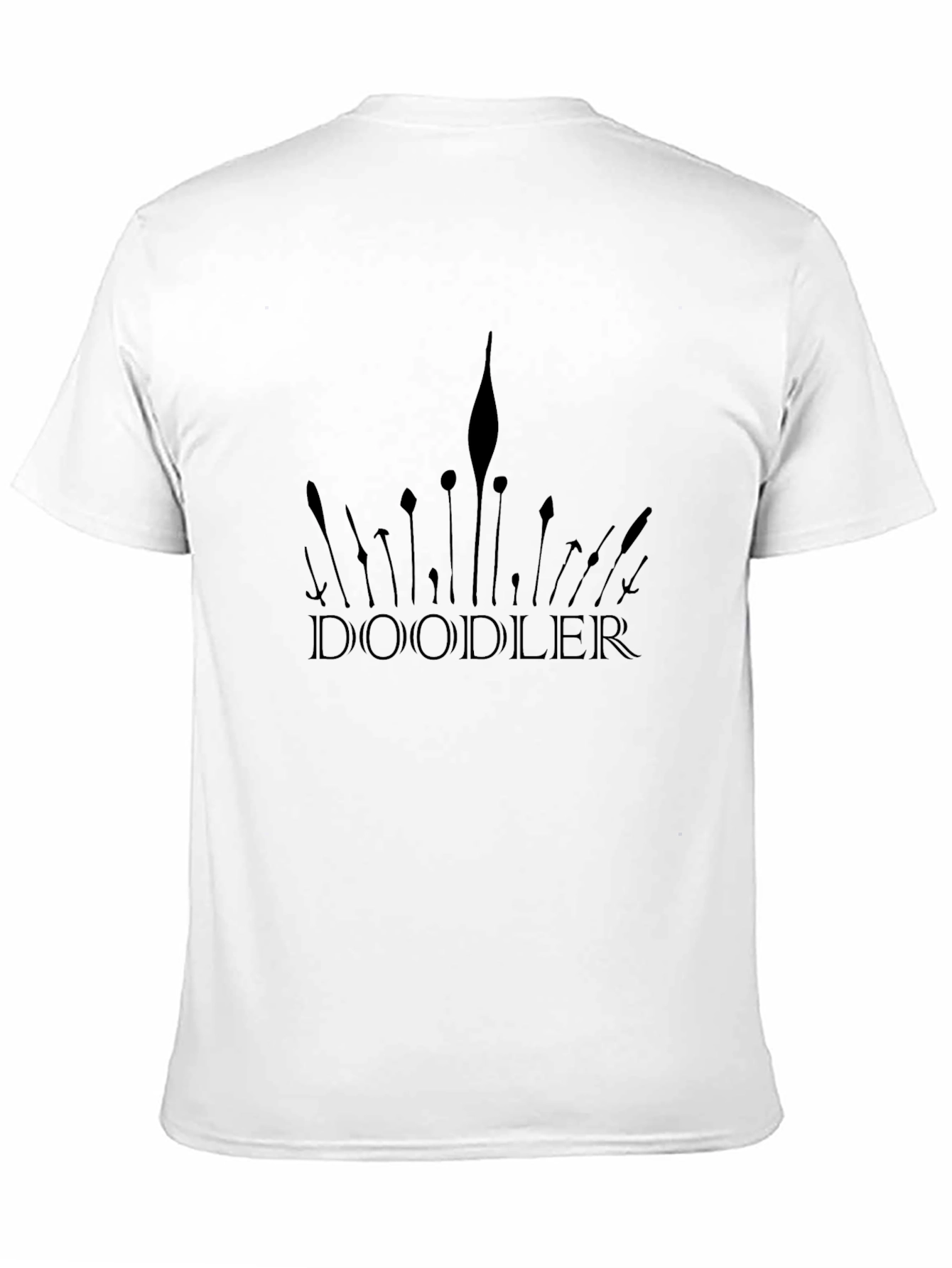 Black Doodler Graphic Tee - Artistic Black T-Shirt view 11