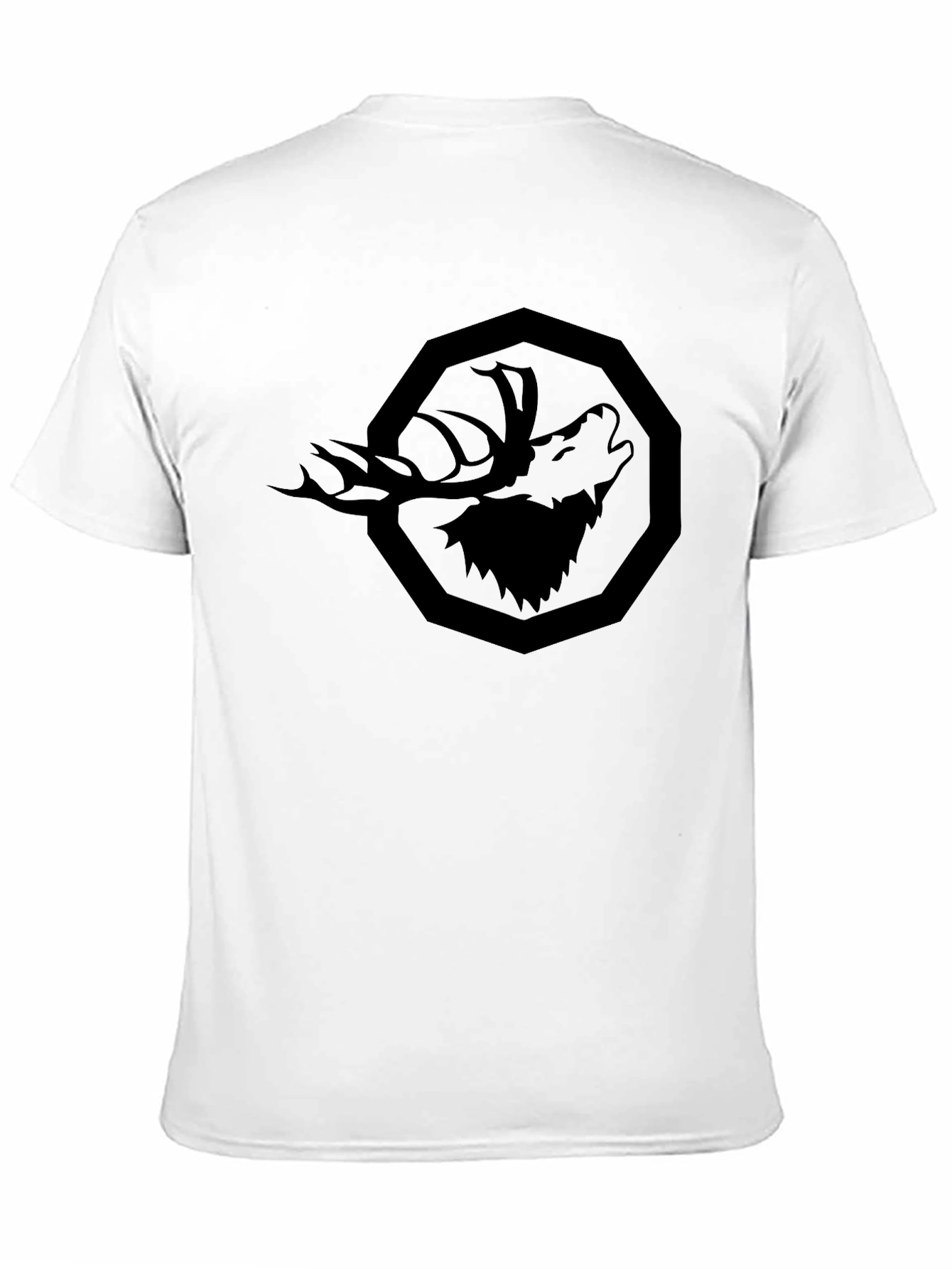 Black Men's Black Graphic Tee - Stag Design view 11