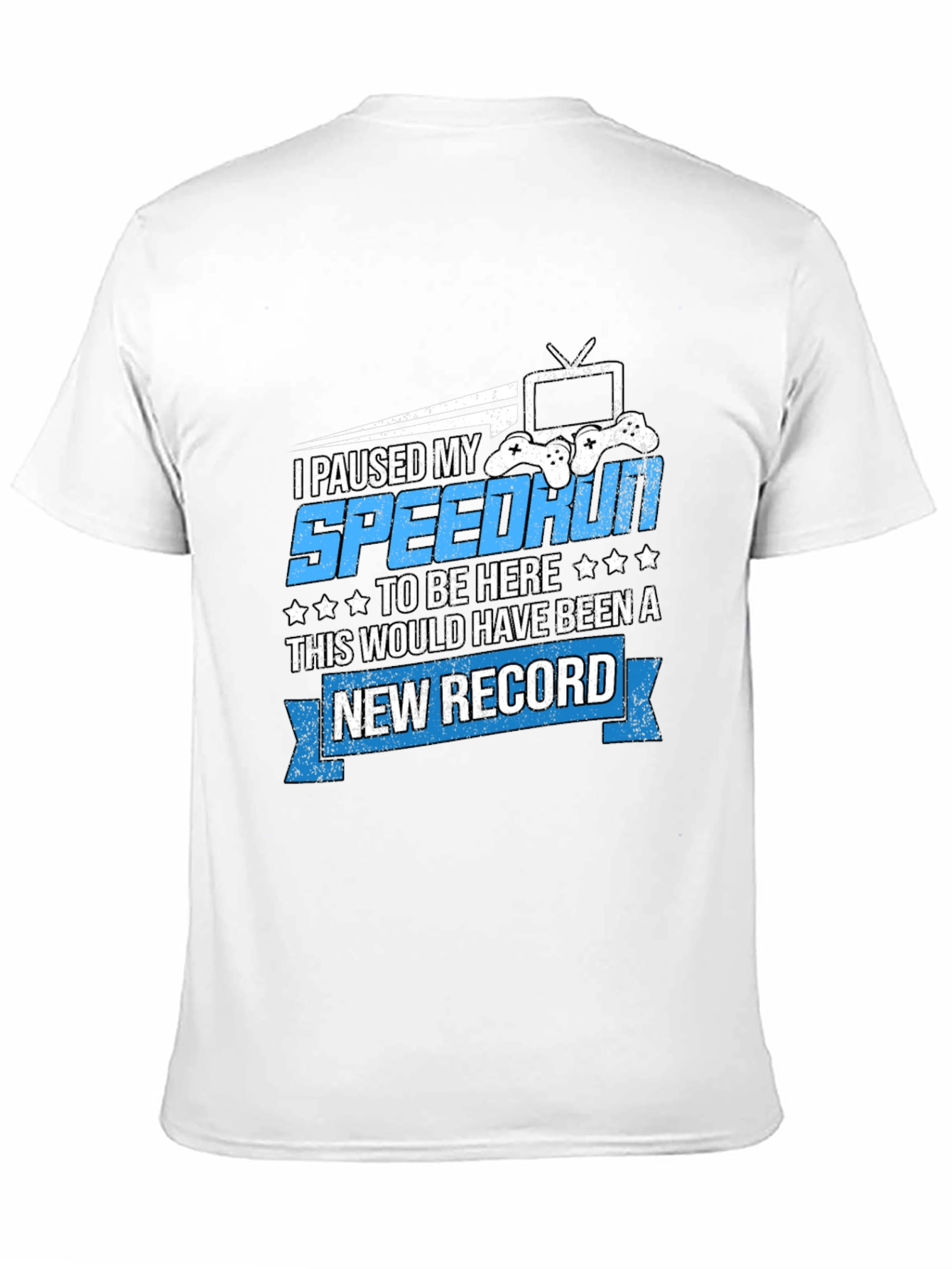 Black Gamer T-Shirt - Paused My Speedrun view 11