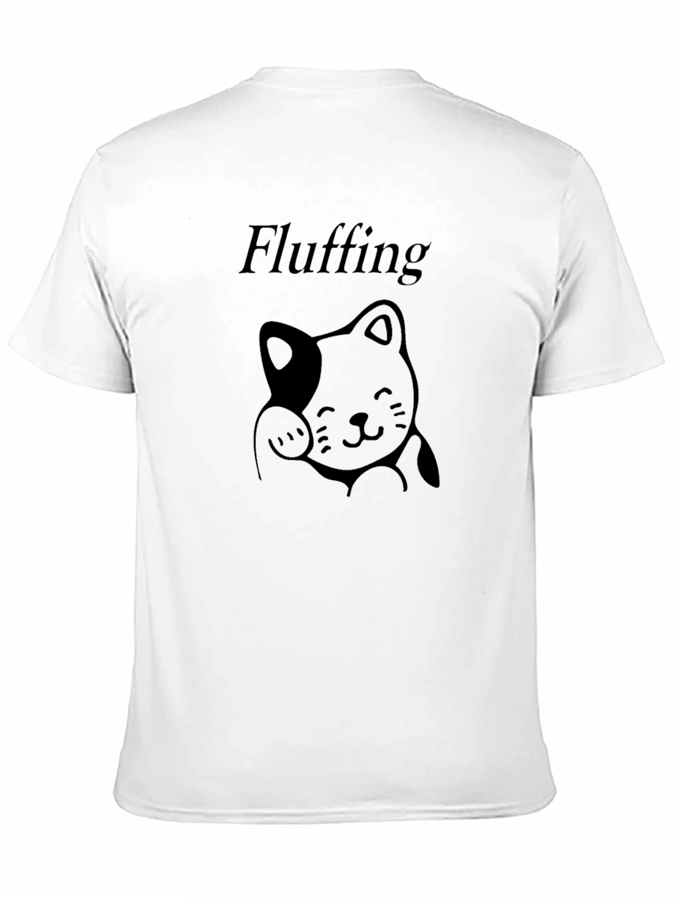 Black Fluffing Cat T-Shirt - Casual Comfort Tee view 11