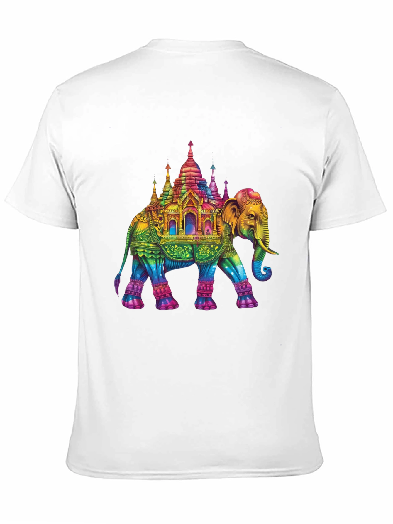 Black Rainbow Elephant Pagoda T-Shirt view 11