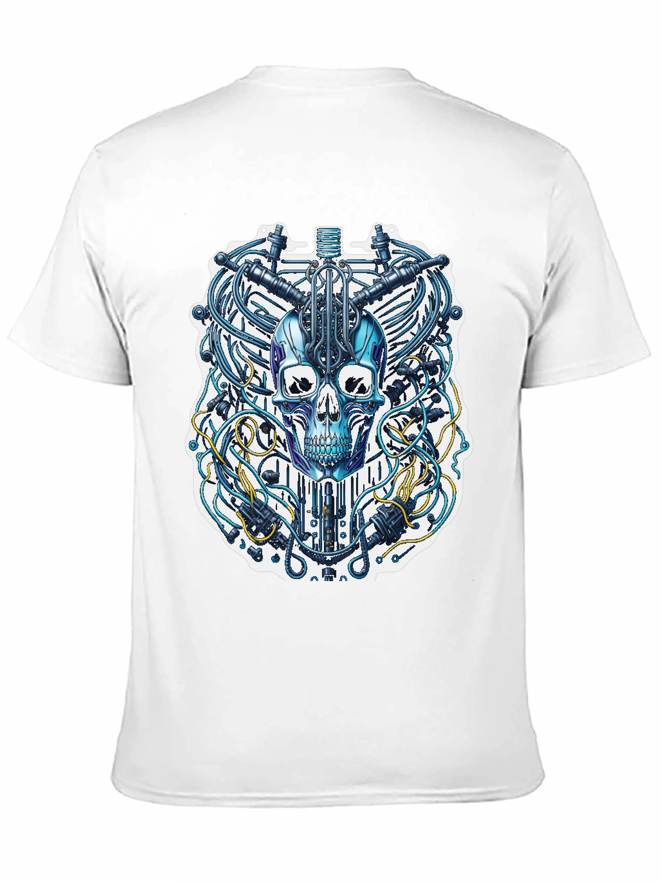 Black Cyberpunk Skull T-Shirt - Unique Design view 11