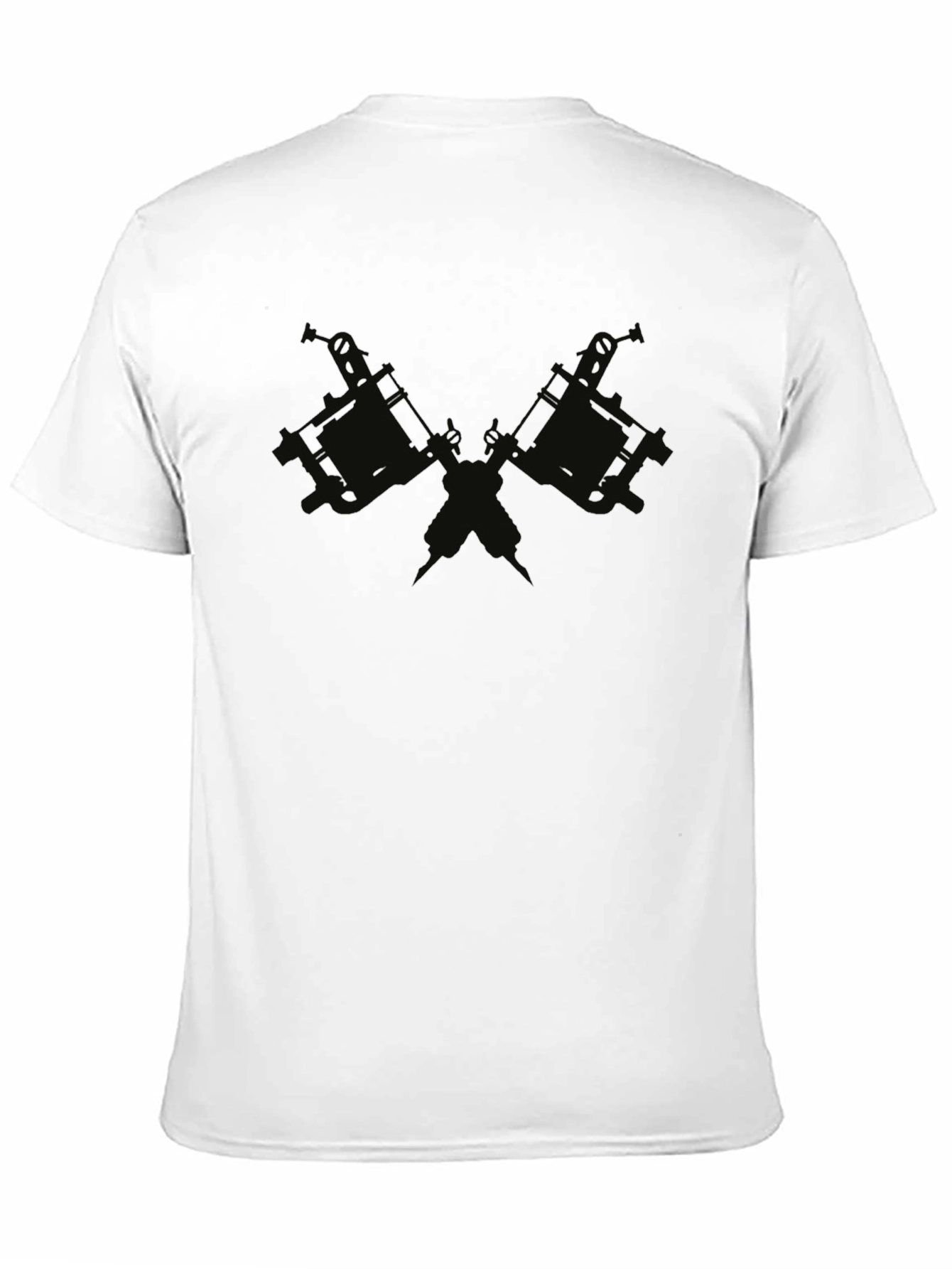 Black Crossed Tattoo Guns Black Graphic Tee view 11