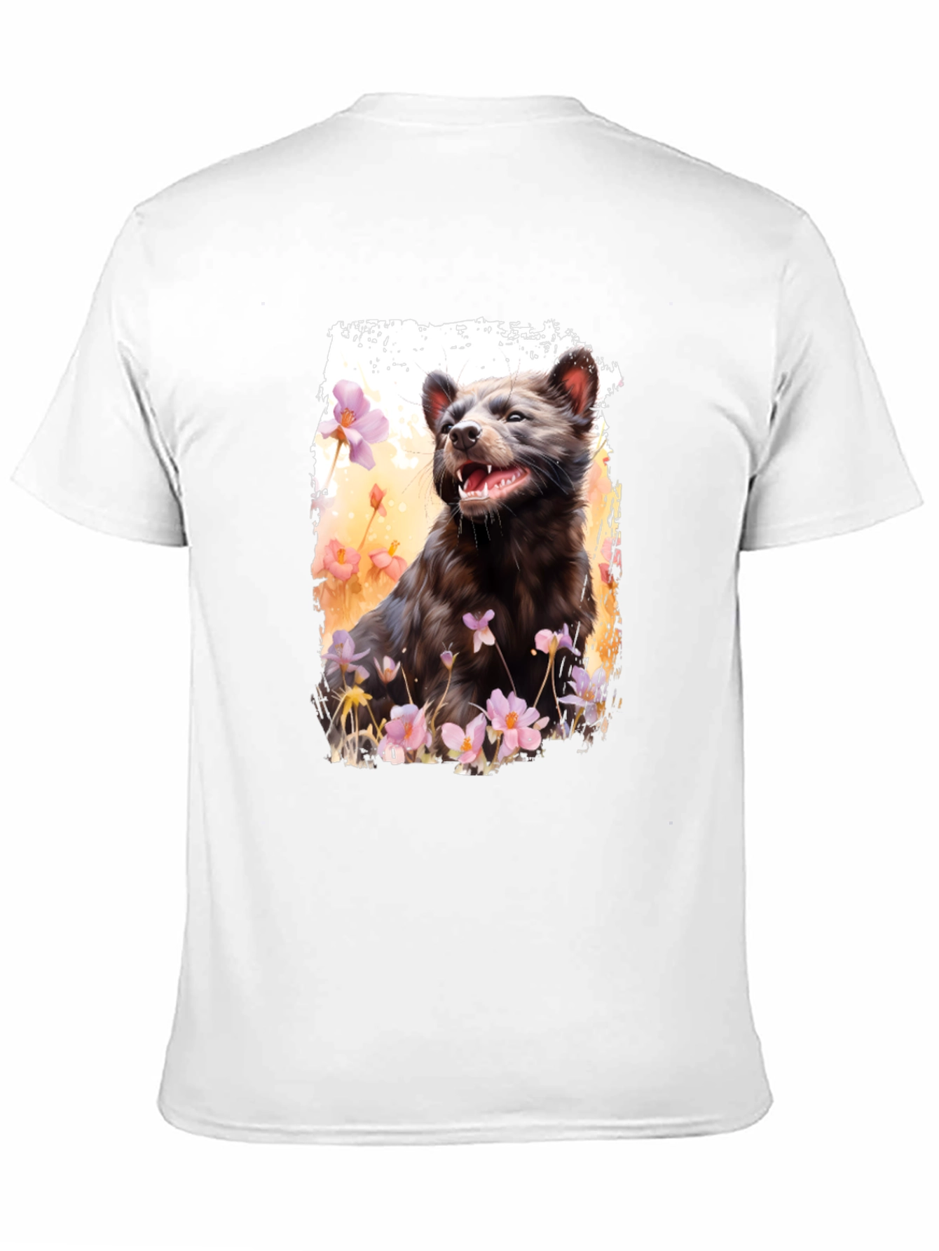 Black Tasmanian Devil Floral Print T-Shirt view 11