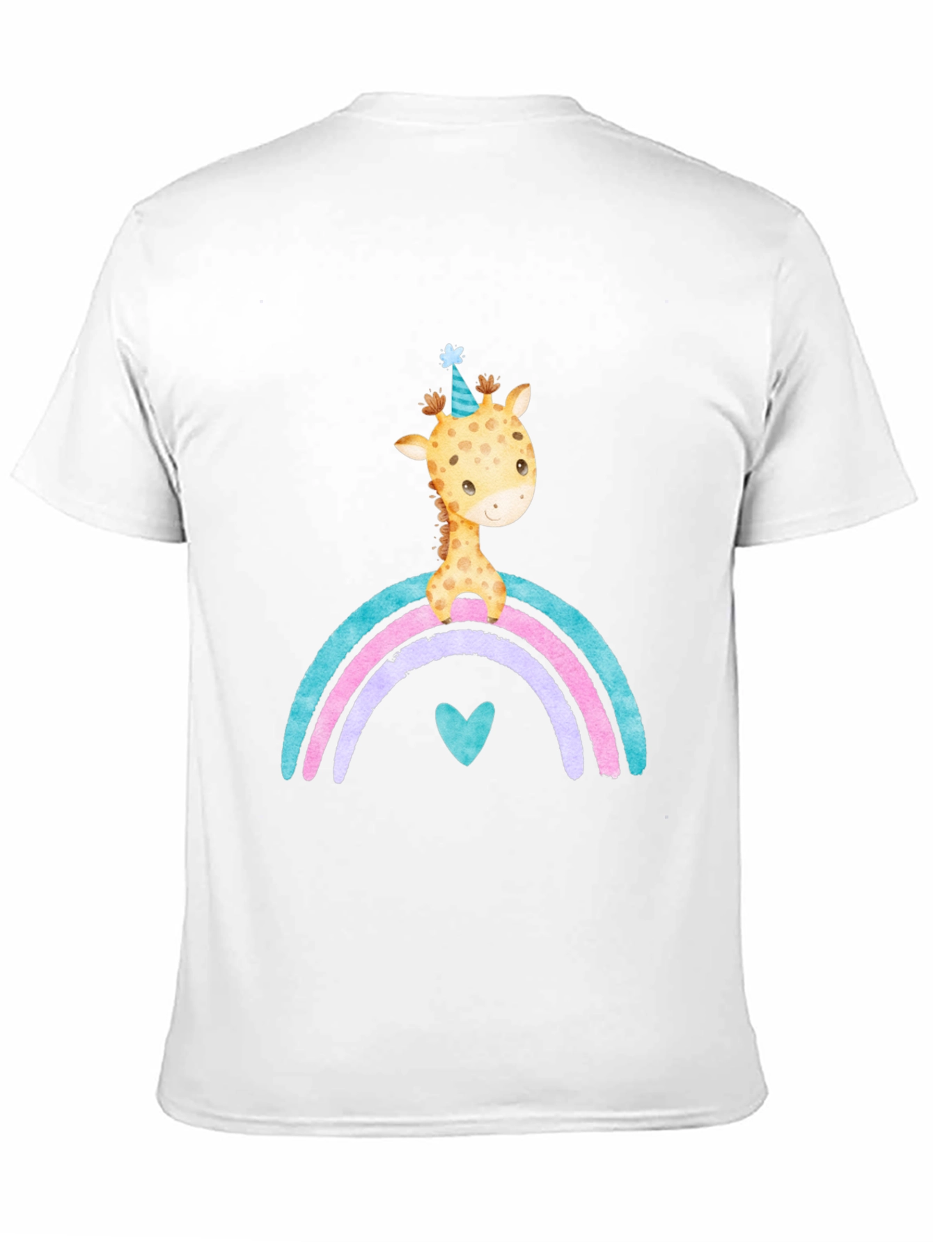 Black Giraffe Rainbow T-Shirt Cute Cartoon Graphic Tee view 11